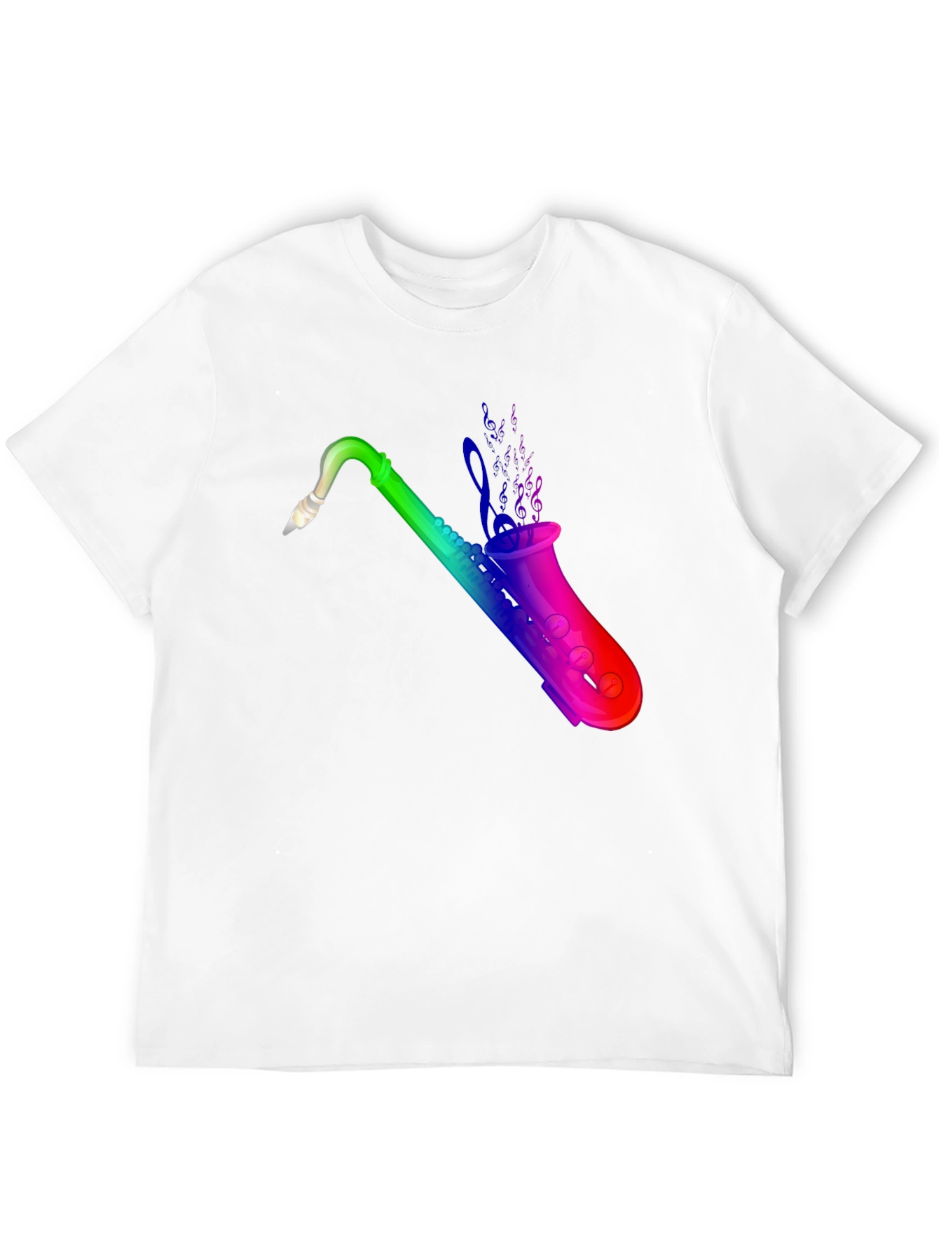 Black Rainbow Saxophone T-Shirt - Music Lover Tee view 12