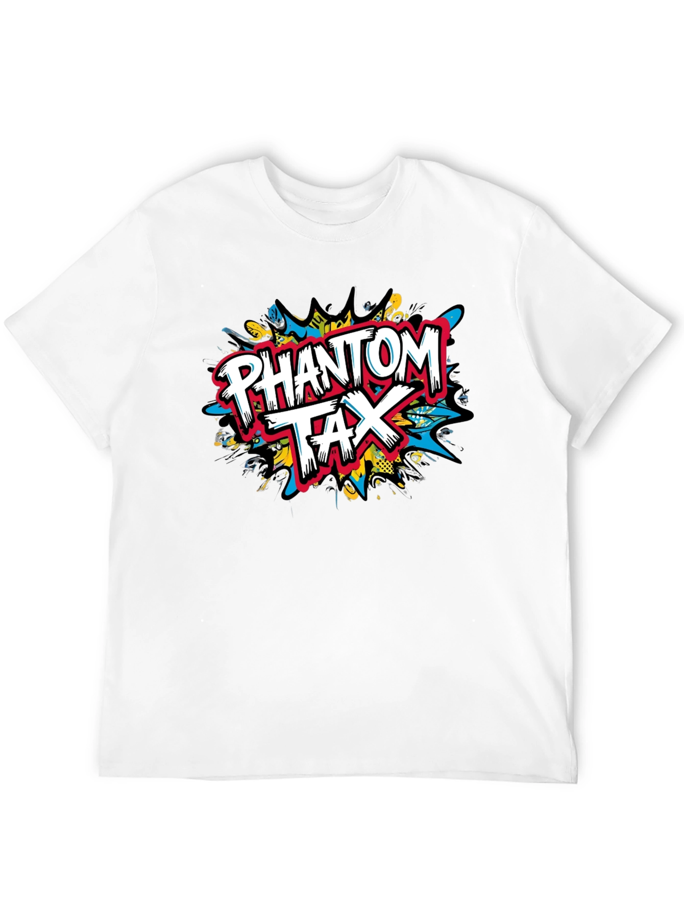Black Phantom Tax Graphic Tee - Bold Design, Black Cotton Comfort view 12