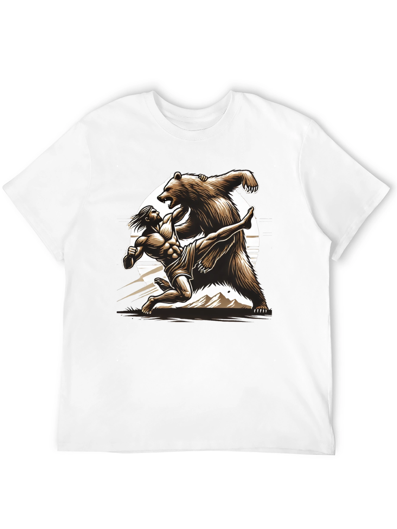 Black Man Vs Bear Graphic T-Shirt view 12