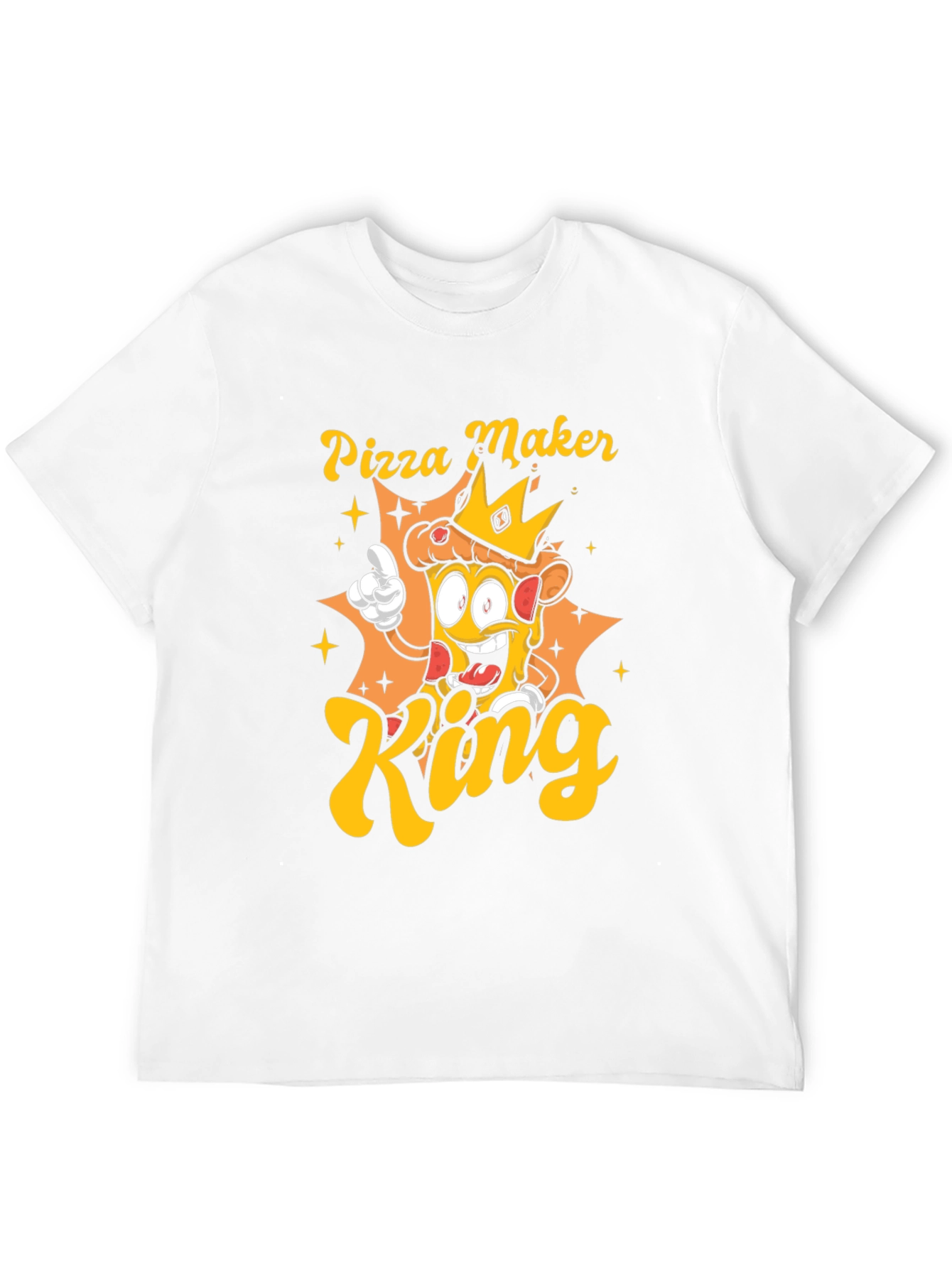 Black Pizza Maker King Graphic T-Shirt - Unisex view 12