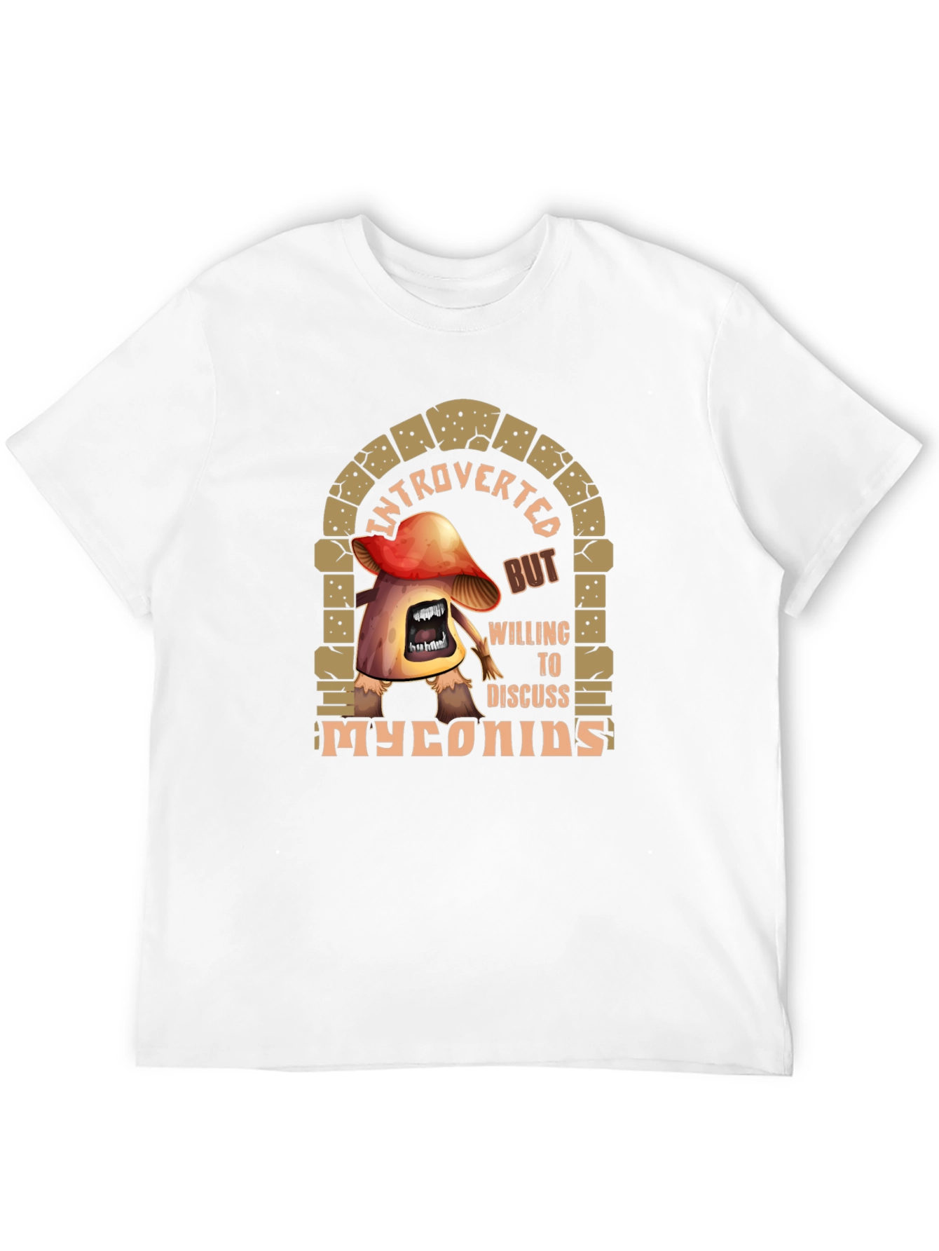 Black Introverted Myconids Mushroom T-Shirt view 12