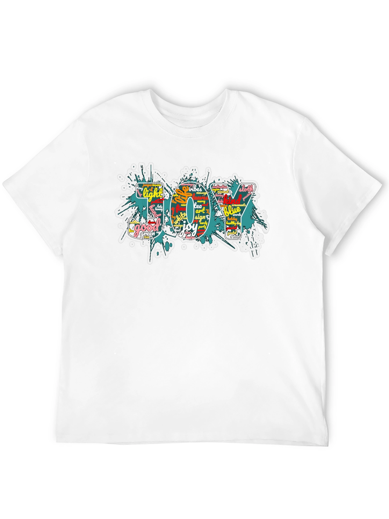 Black Joy Word Art Men's Black Graphic T-Shirt view 12