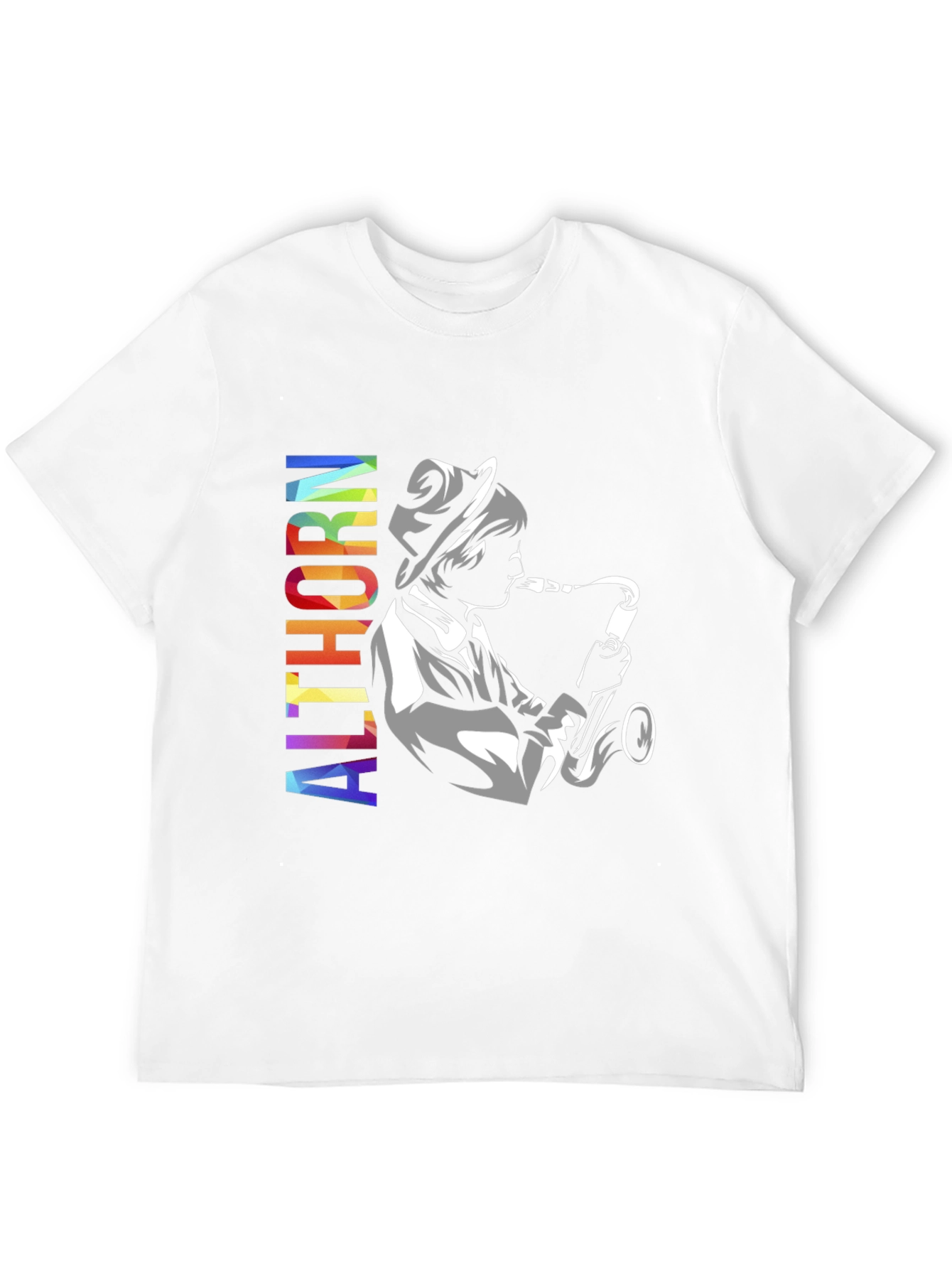 Black Althorn Saxophone Player Graphic T-Shirt view 12