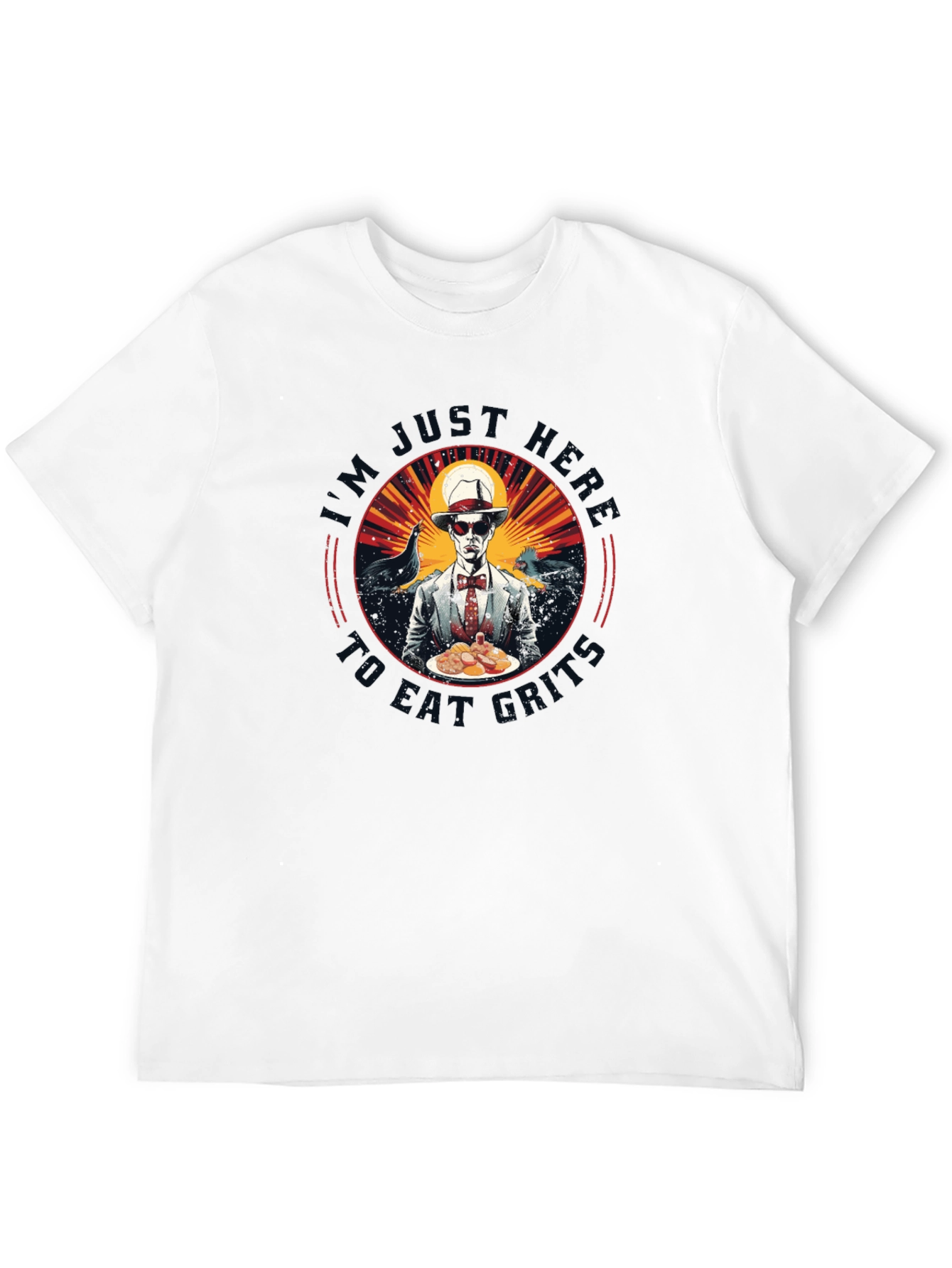 Black I'm Just Here To Eat Oysters T-Shirt view 12