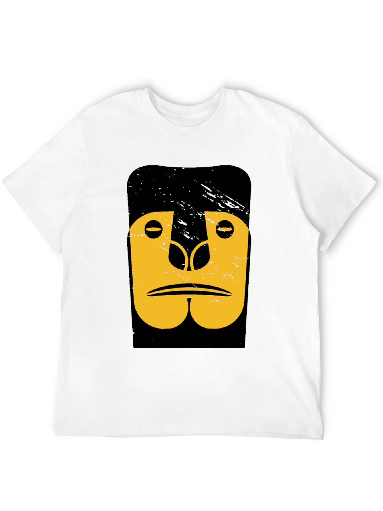 Black Abstract Gorilla Graphic Tee - Black Cotton T-Shirt view 12