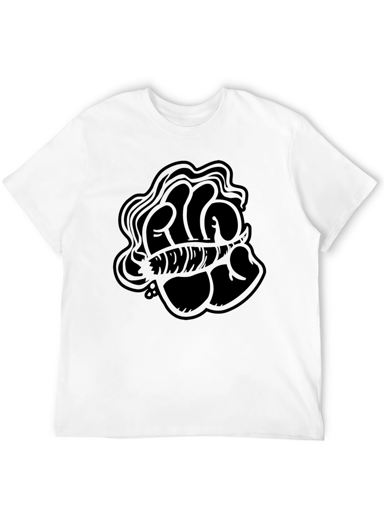 Black Men's Black Graphic T-Shirt view 12