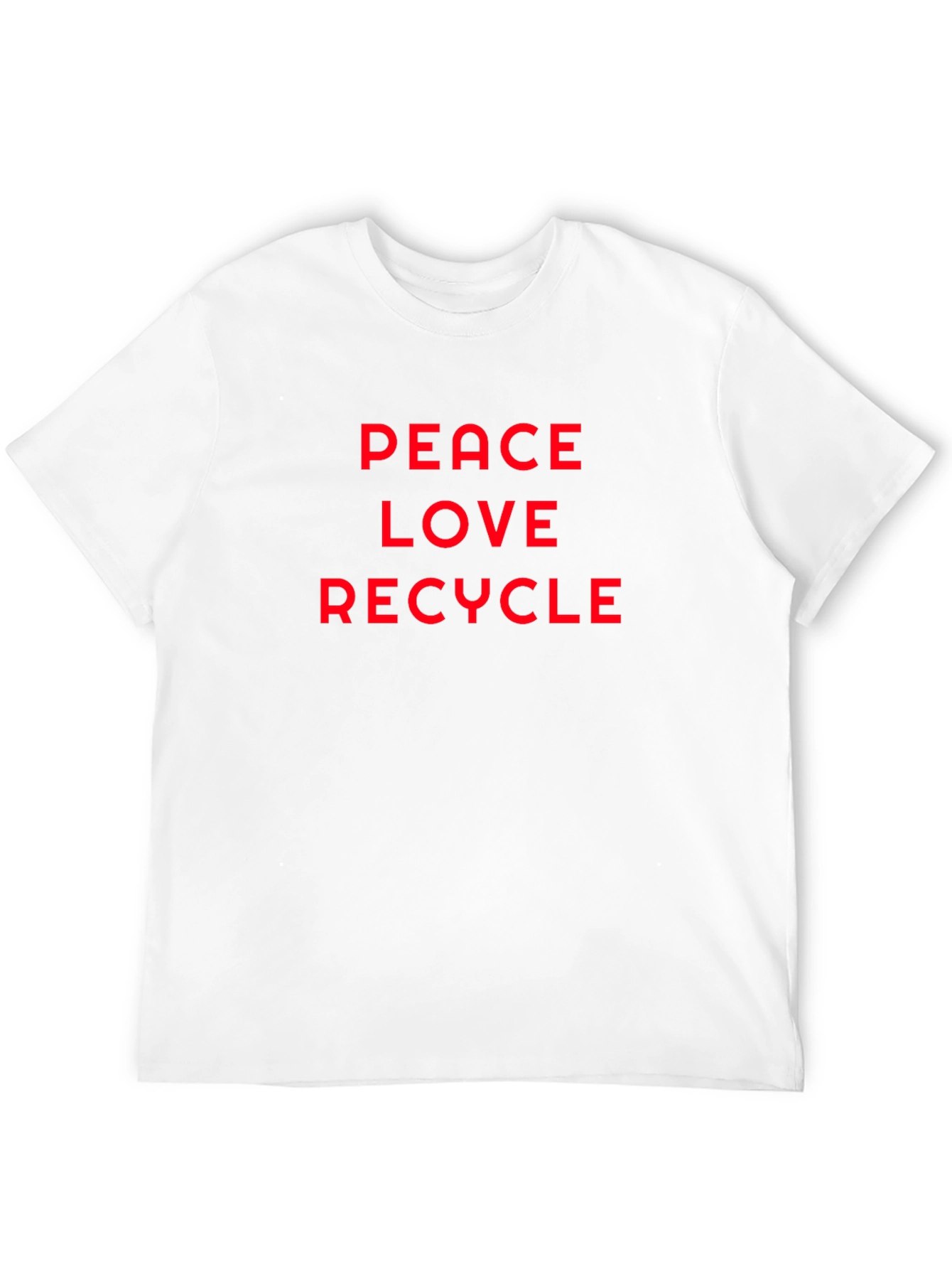 Black Peace Love Recycle Tee - Classic Environmental T-Shirt view 12