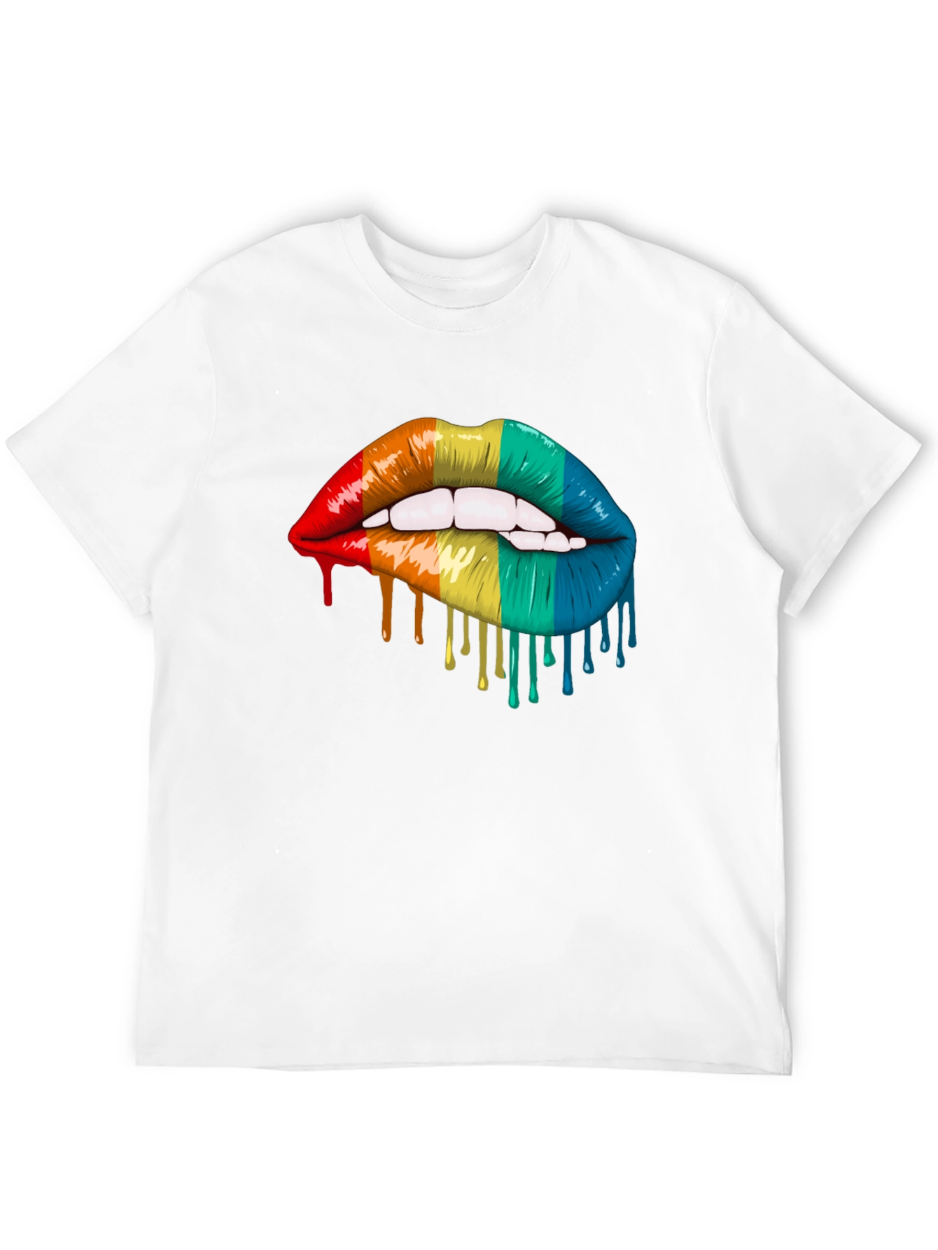 Black Rainbow Lips Graphic T-Shirt - Pride Tee view 12