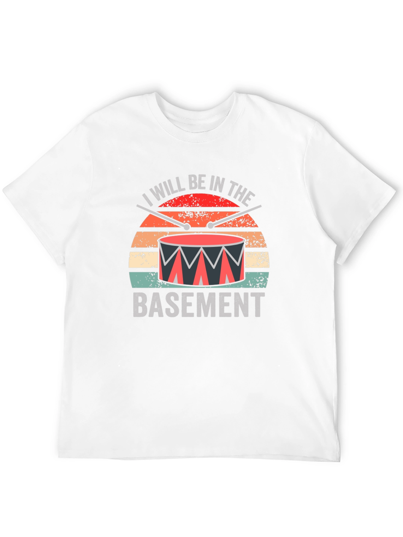Black I Will Be In The Basement Drummer T-Shirt view 12