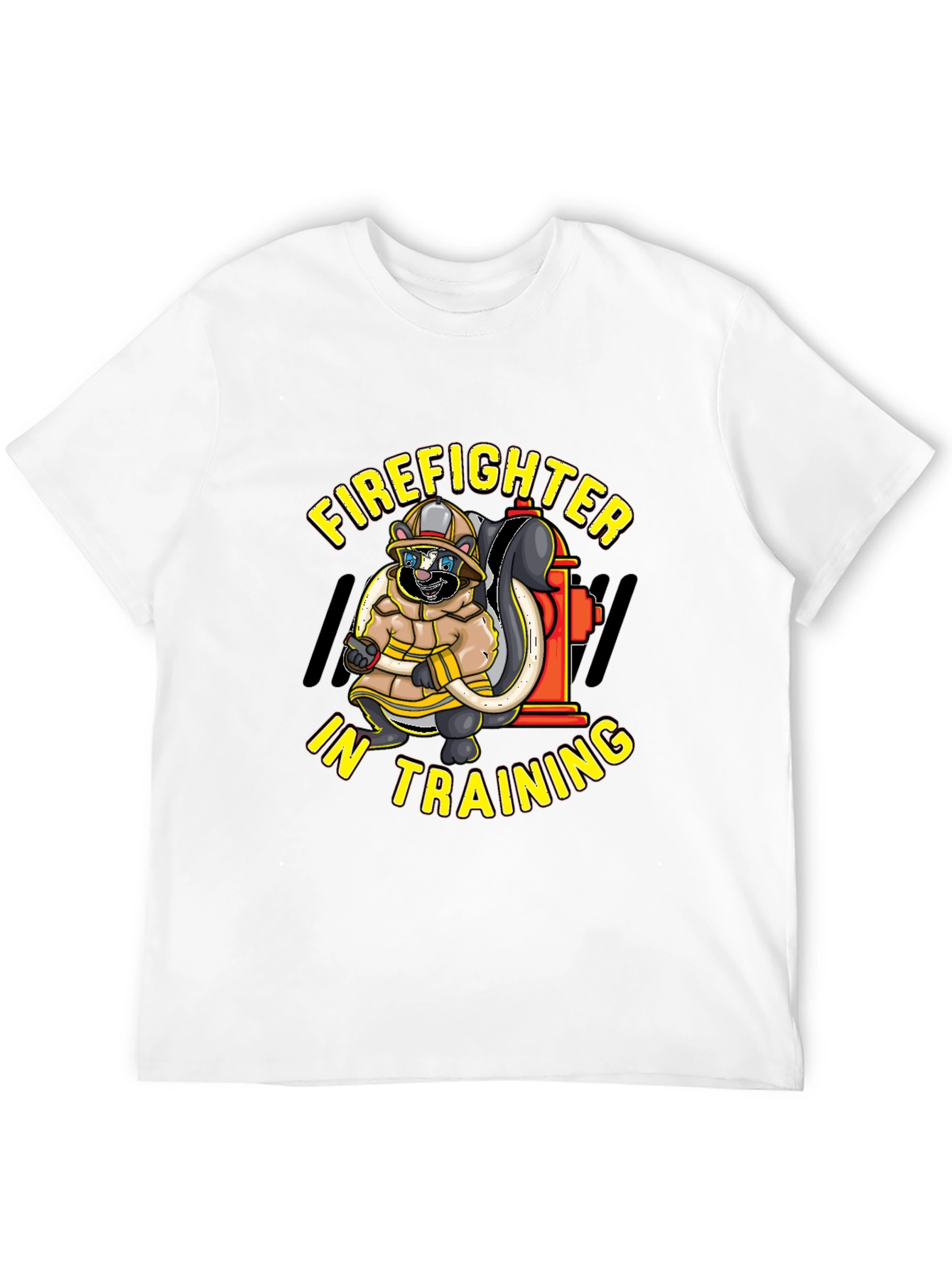 Black Firefighter Skunk in Training T-Shirt view 12
