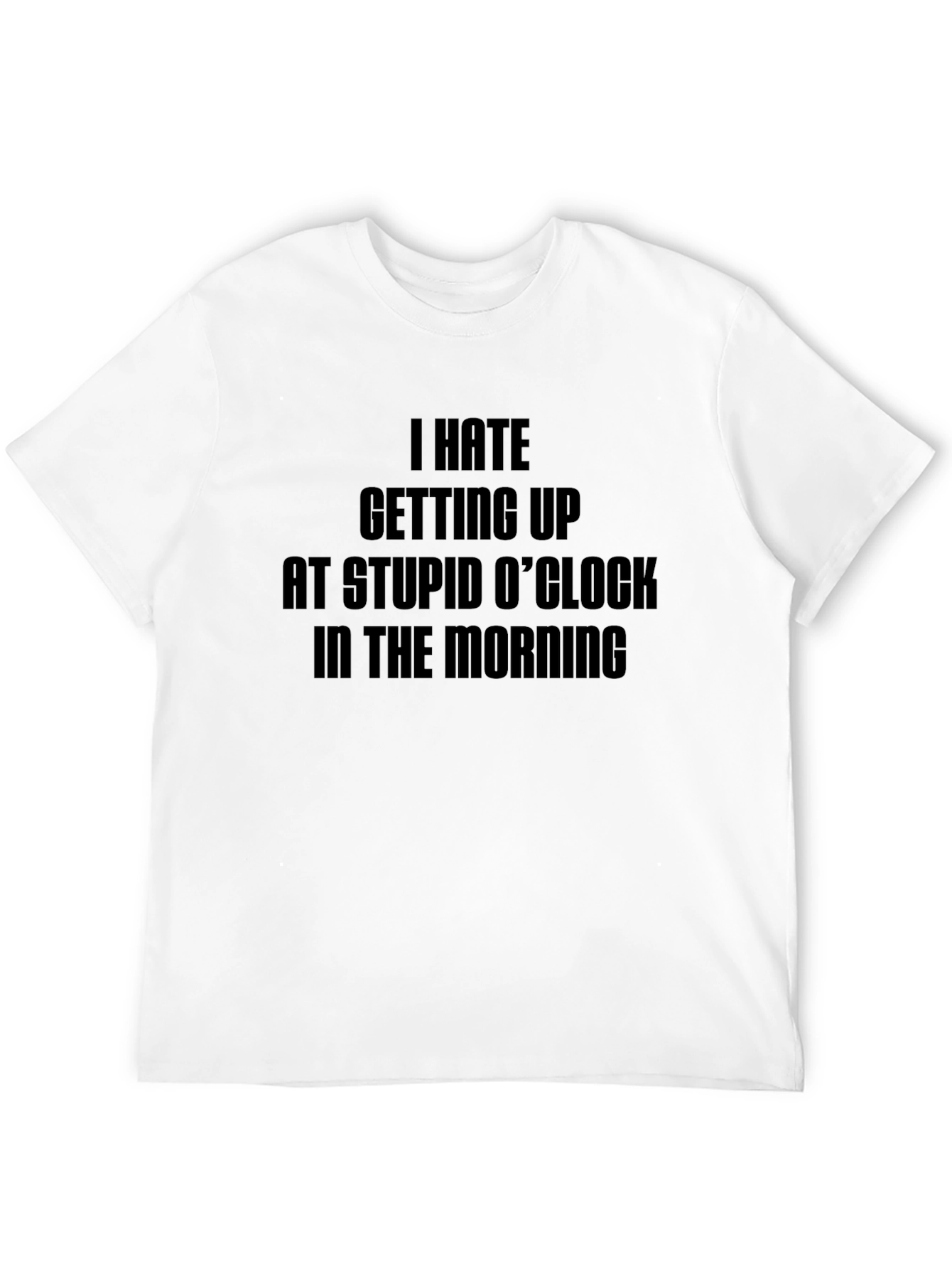 Black Funny "I Hate Mornings" Black T-Shirt view 12