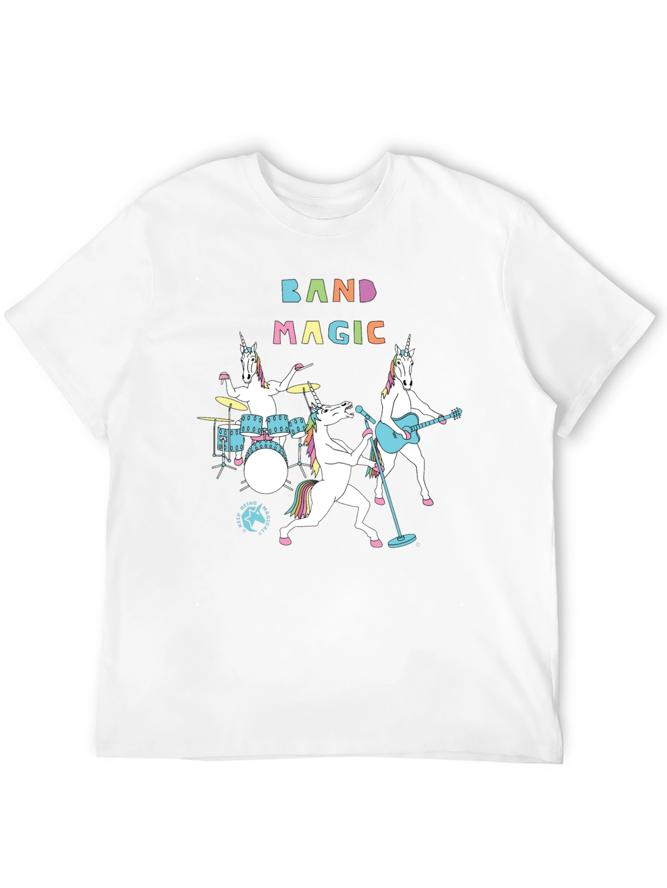 Black Band Magic Unicorn Graphic T-Shirt view 12