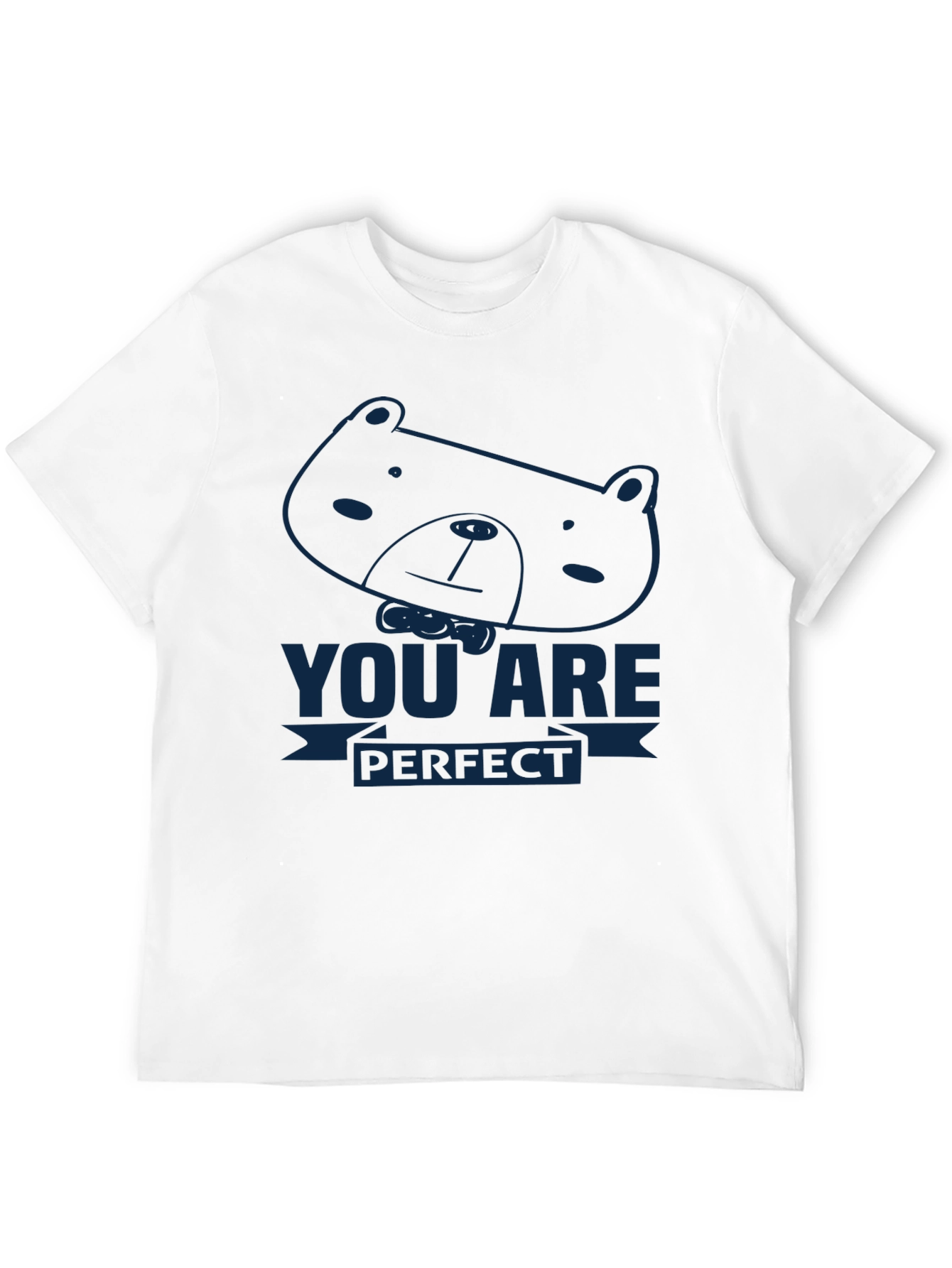 Black You Are Perfect Bear Graphic Tee - Soft Cotton Comfort view 12
