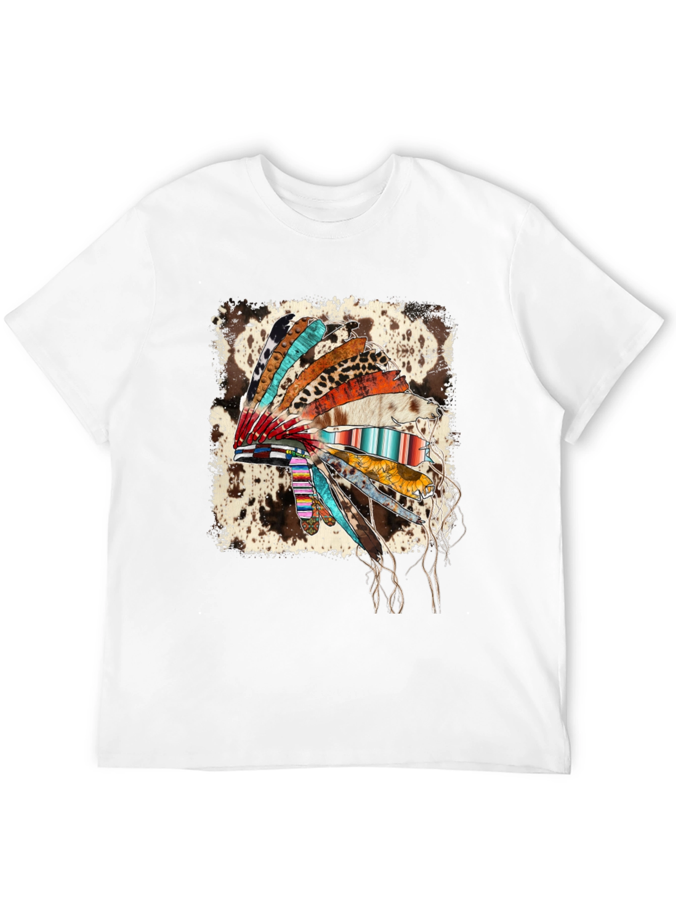 Black Rustic Headdress Graphic Tee - Western Style view 12