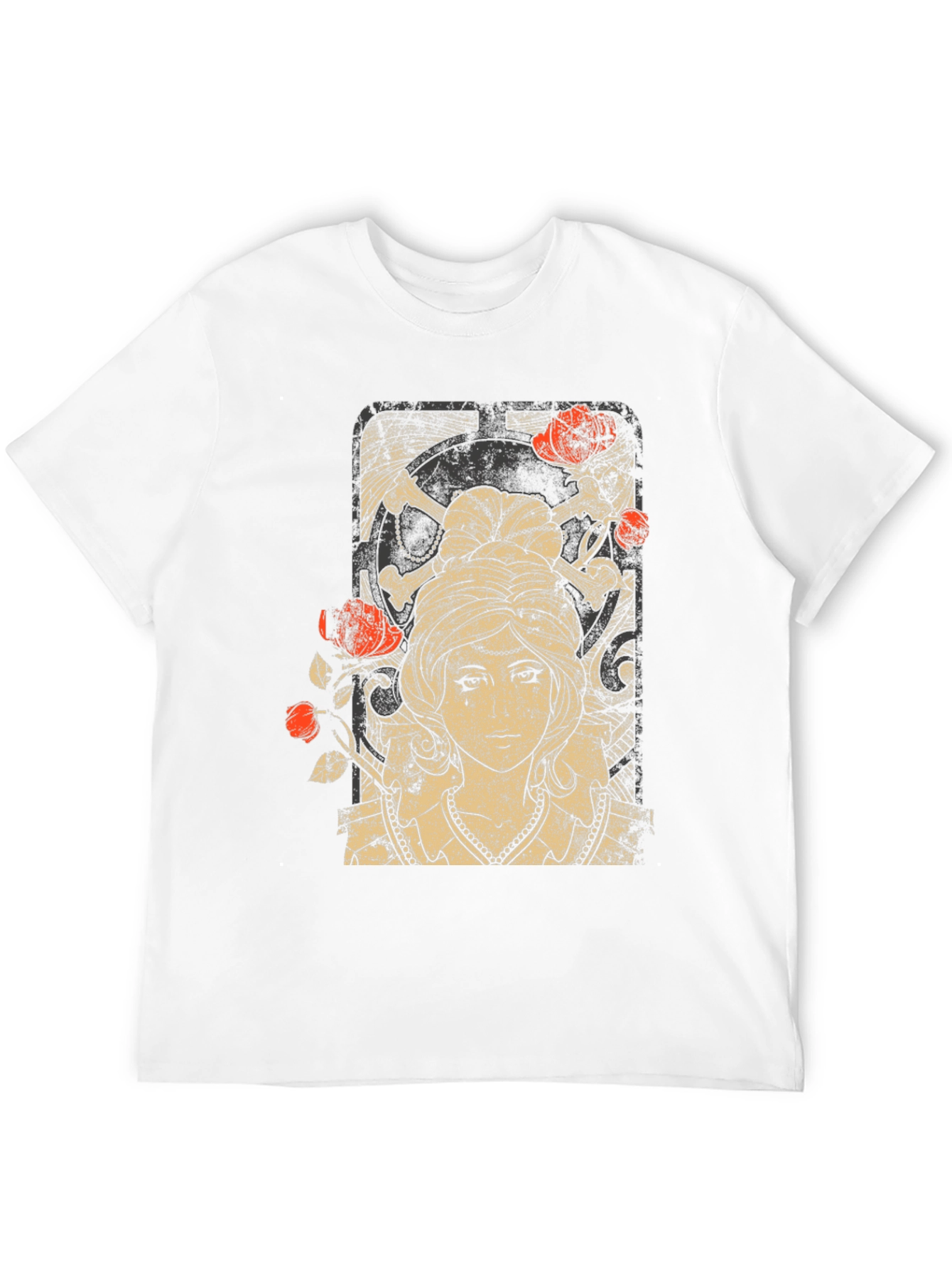 Black Gothic Maiden T-Shirt: Roses & Skulls view 12