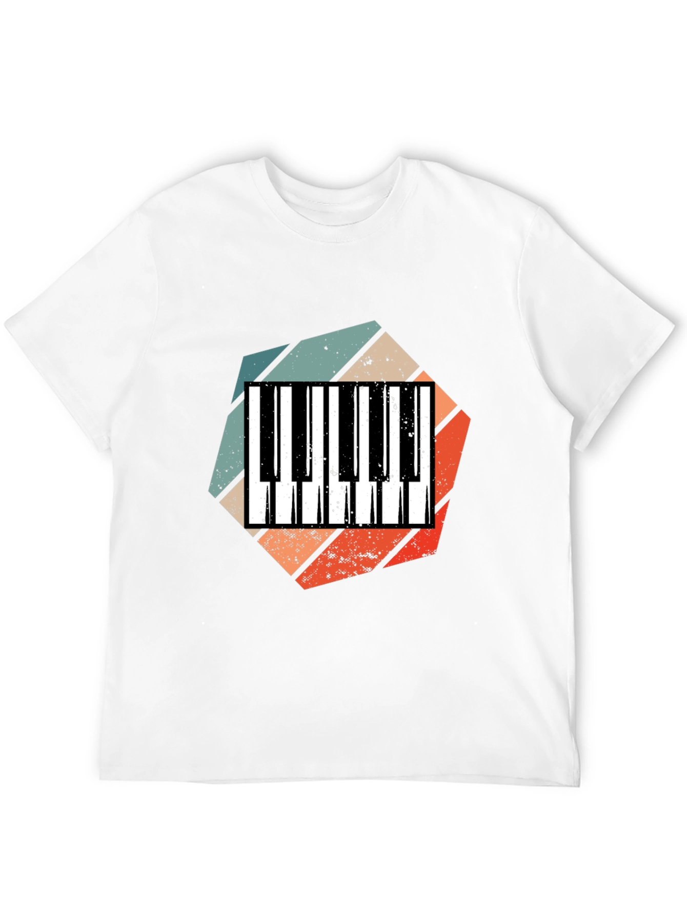 Black Retro Piano Keys T-Shirt - Music Lover Tee view 12