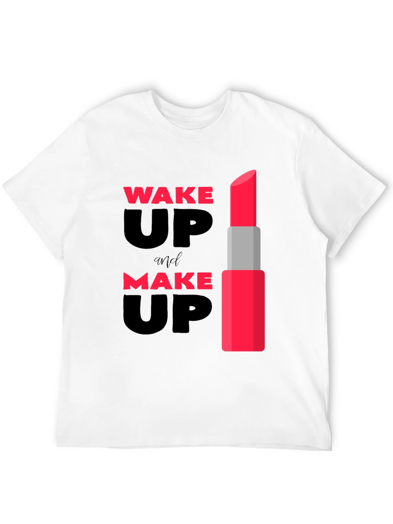 Black Wake Up & Make Up Lipstick Graphic Tee view 12