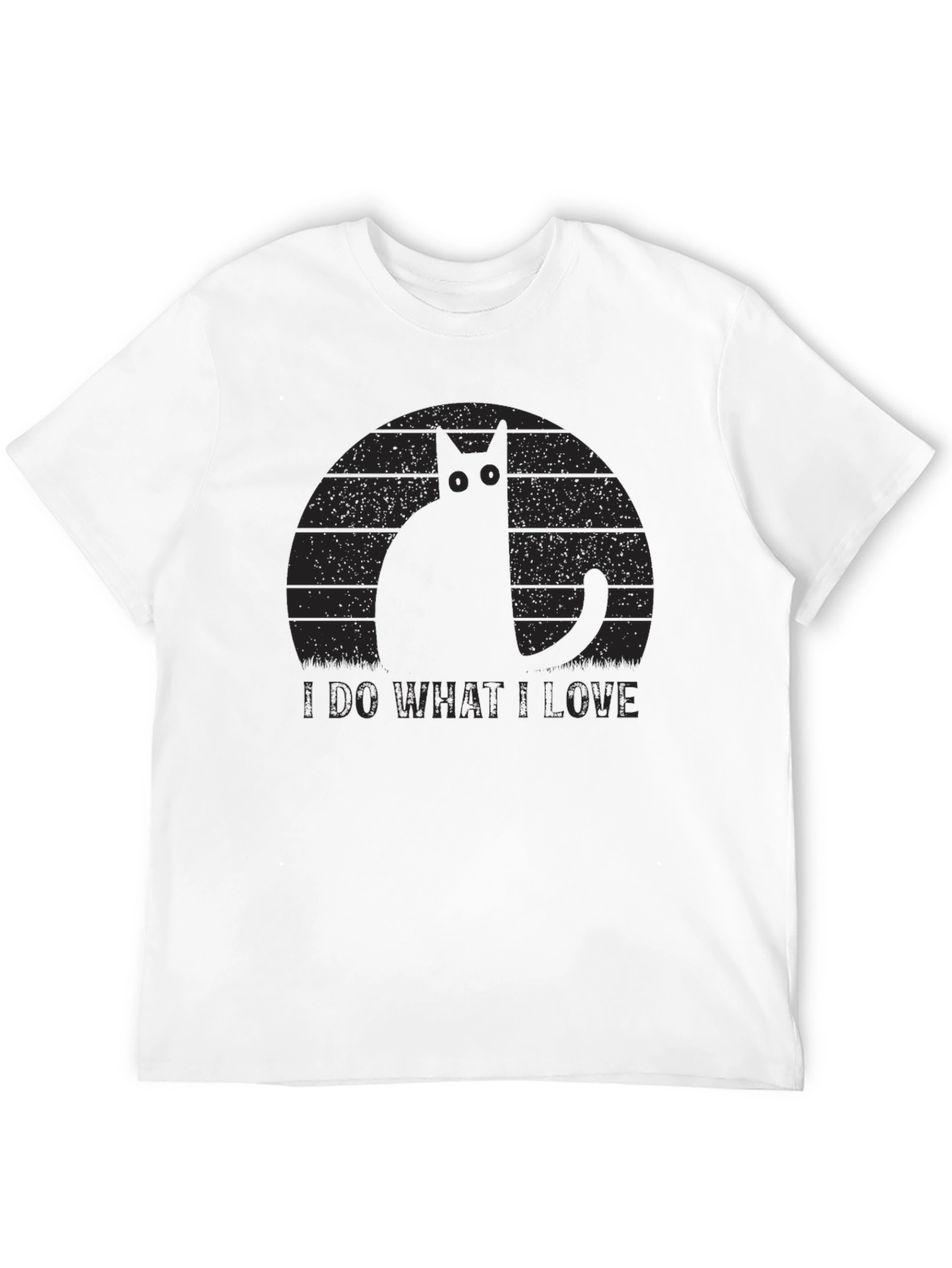 Black I Do What I Love Cat Graphic T-Shirt view 12