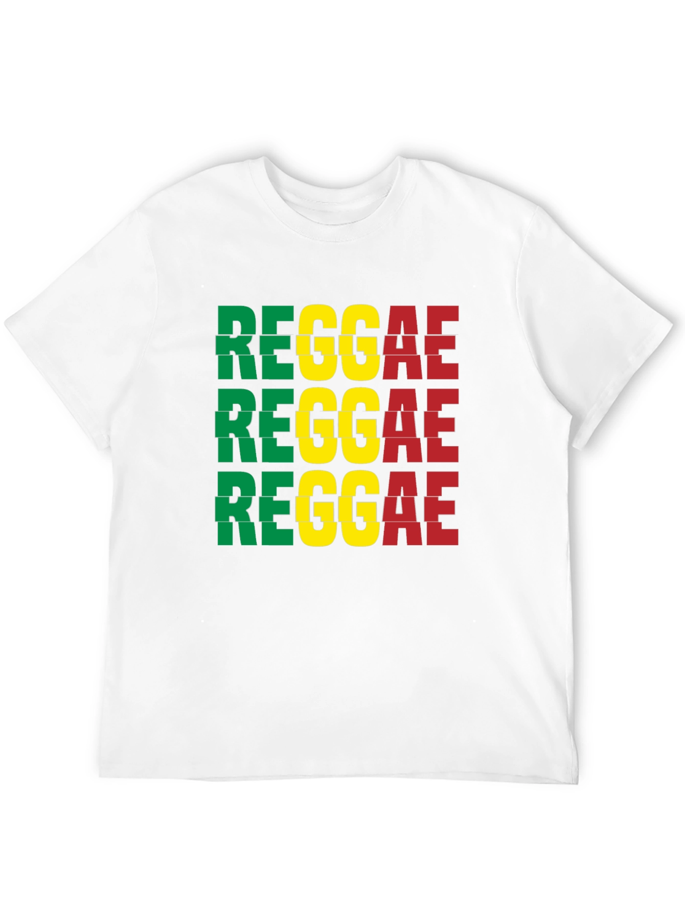 Black Reggae T-Shirt - Green, Yellow, Red view 12