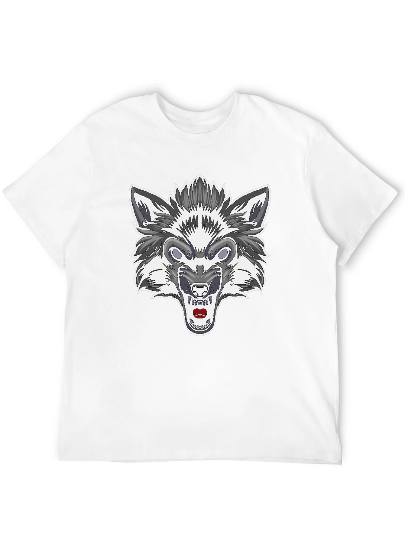 Black Men's Black Wolf Graphic Tee view 12
