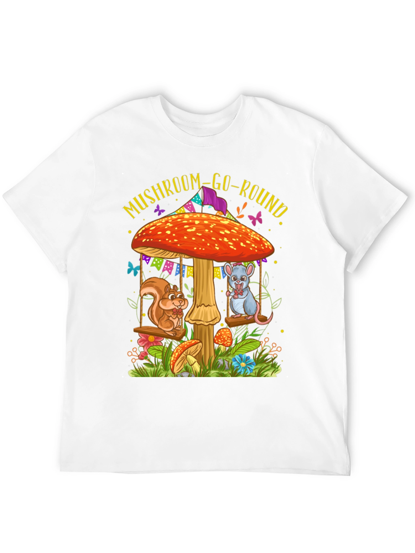 Black Mushroom Go Round Graphic Tee view 12