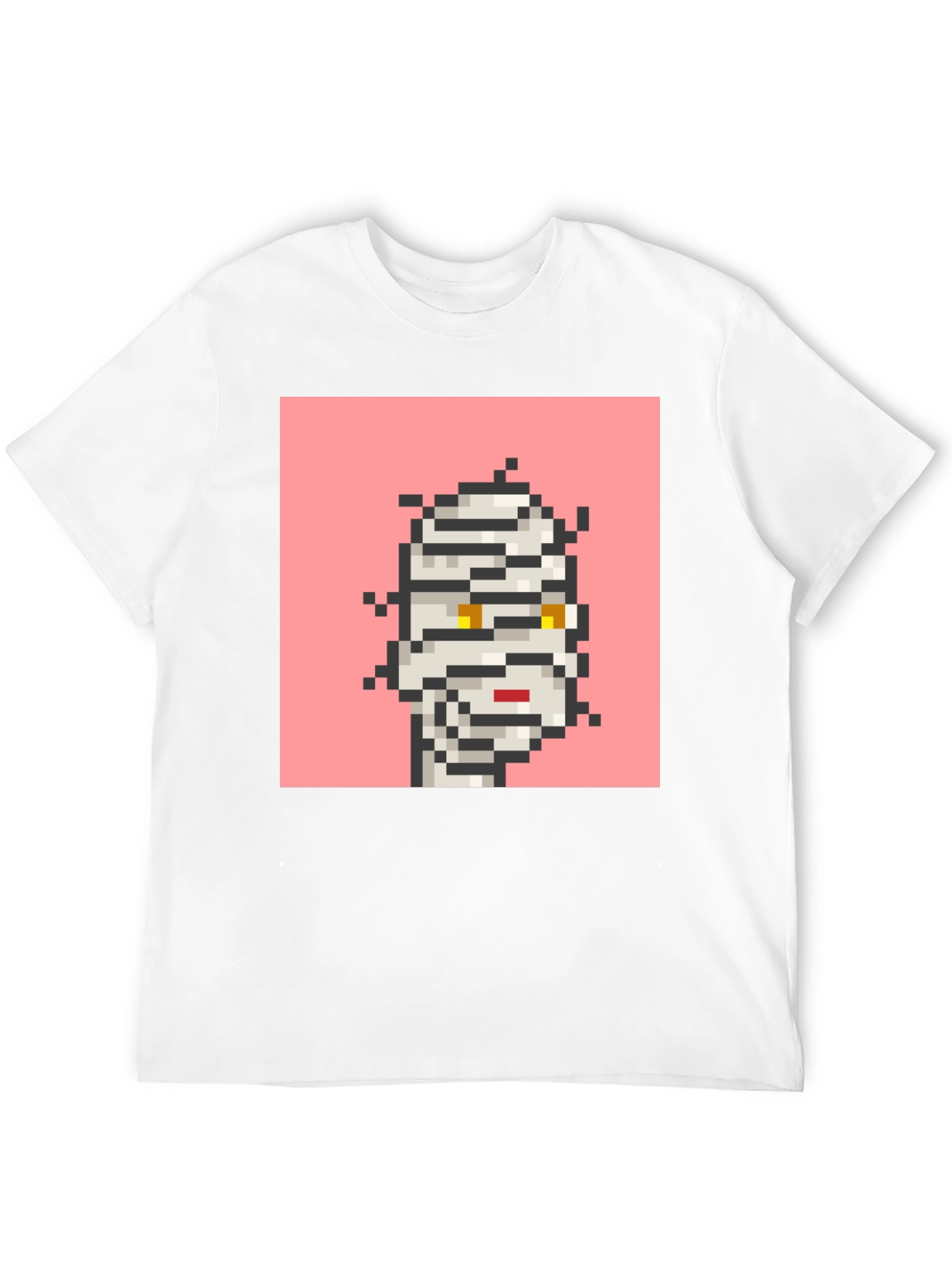 Black Pixelated Mummy Graphic Black T-Shirt view 12