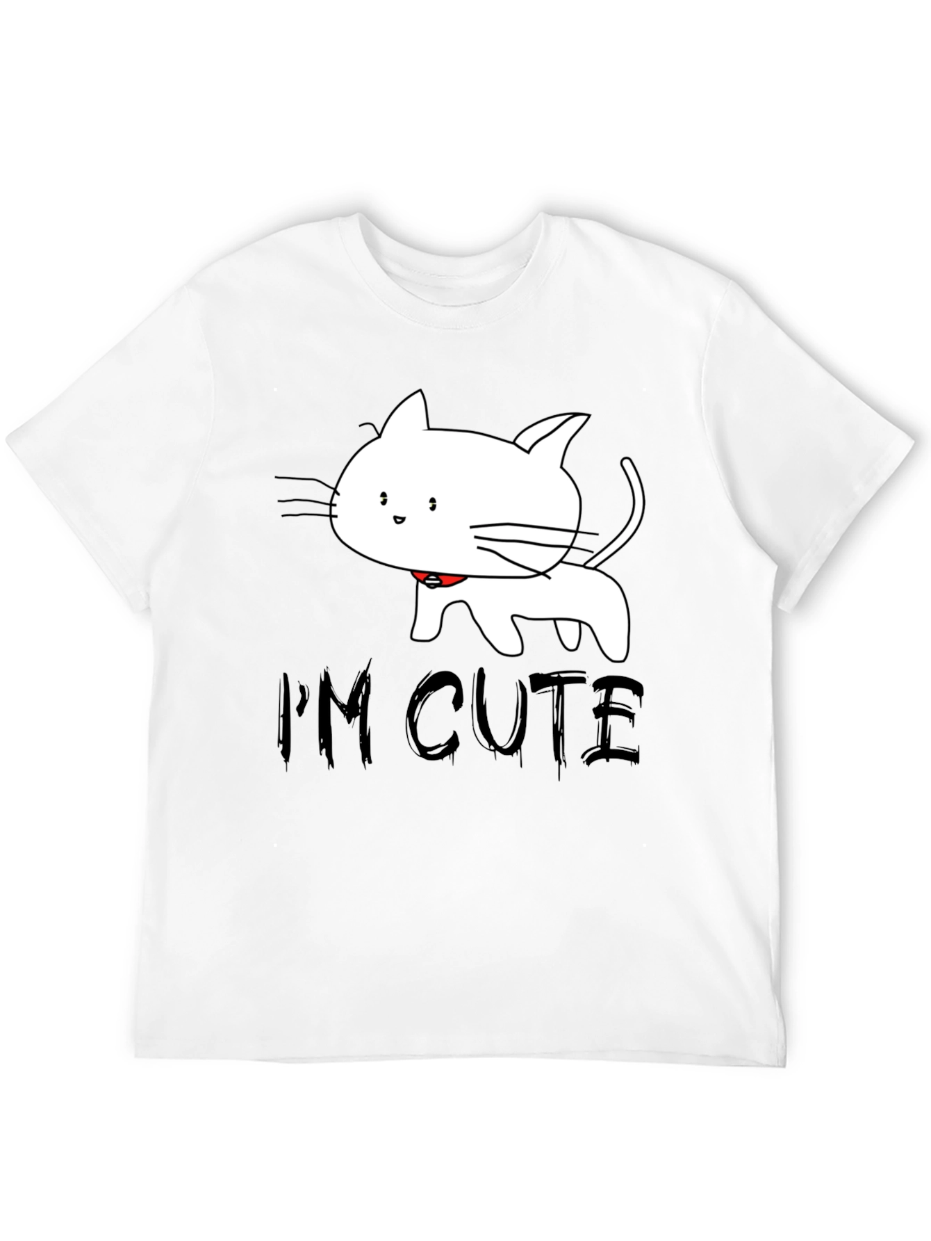 Black Cute Cat T-Shirt - I'm Cute view 12