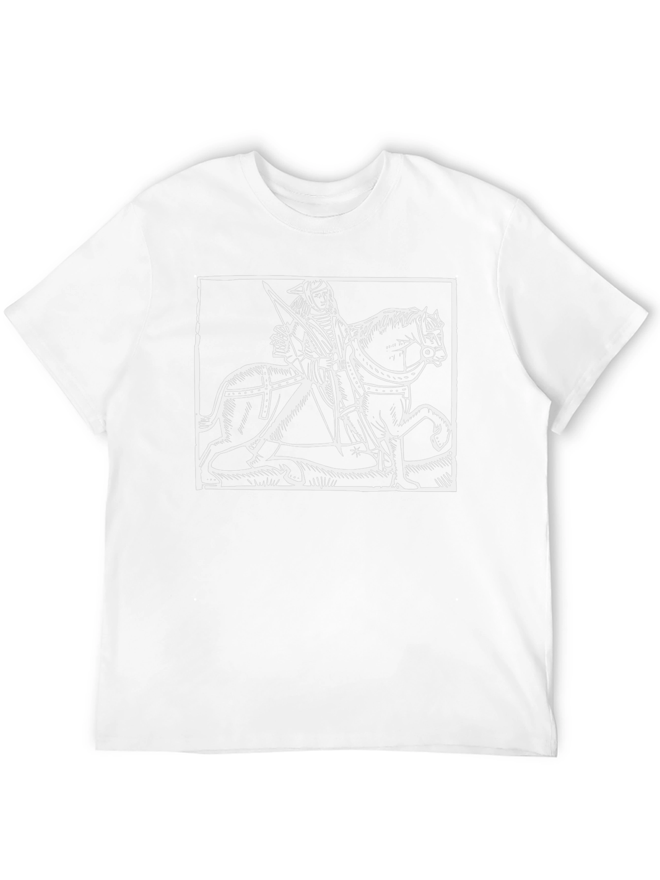 Black Medieval Knight & Horse Graphic Tee - Black view 12