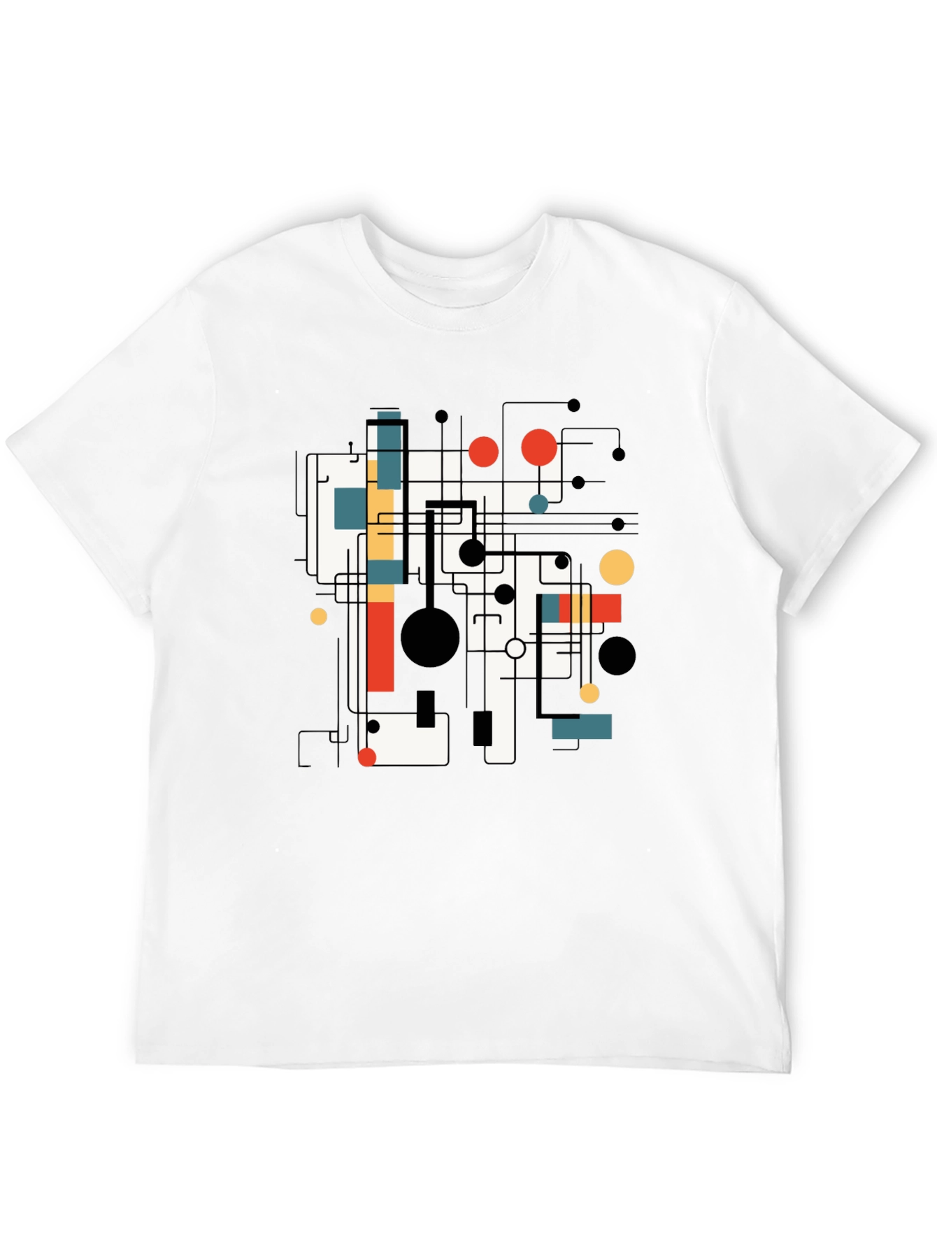 Black Abstract Graphic Print Tee - Black Casual T-Shirt view 12