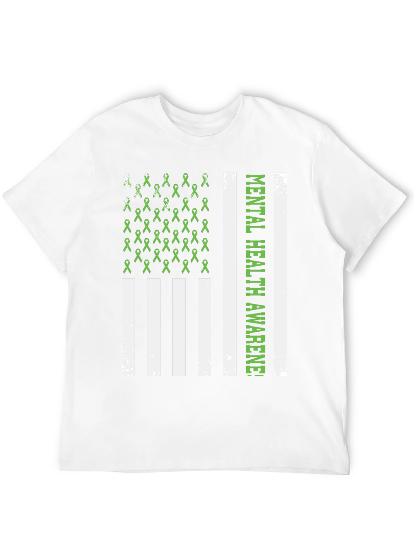 Black Mental Health Awareness Ribbon Flag T-Shirt view 12