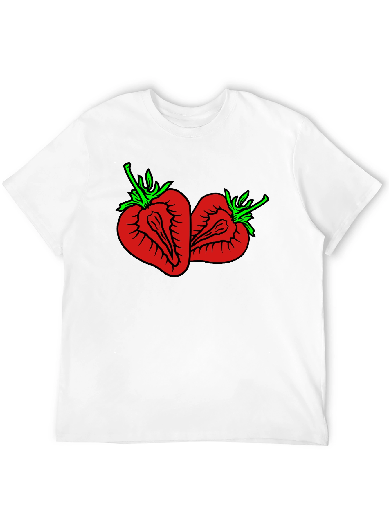 Black Strawberry Graphic Tee - Unisex Black T-Shirt view 12