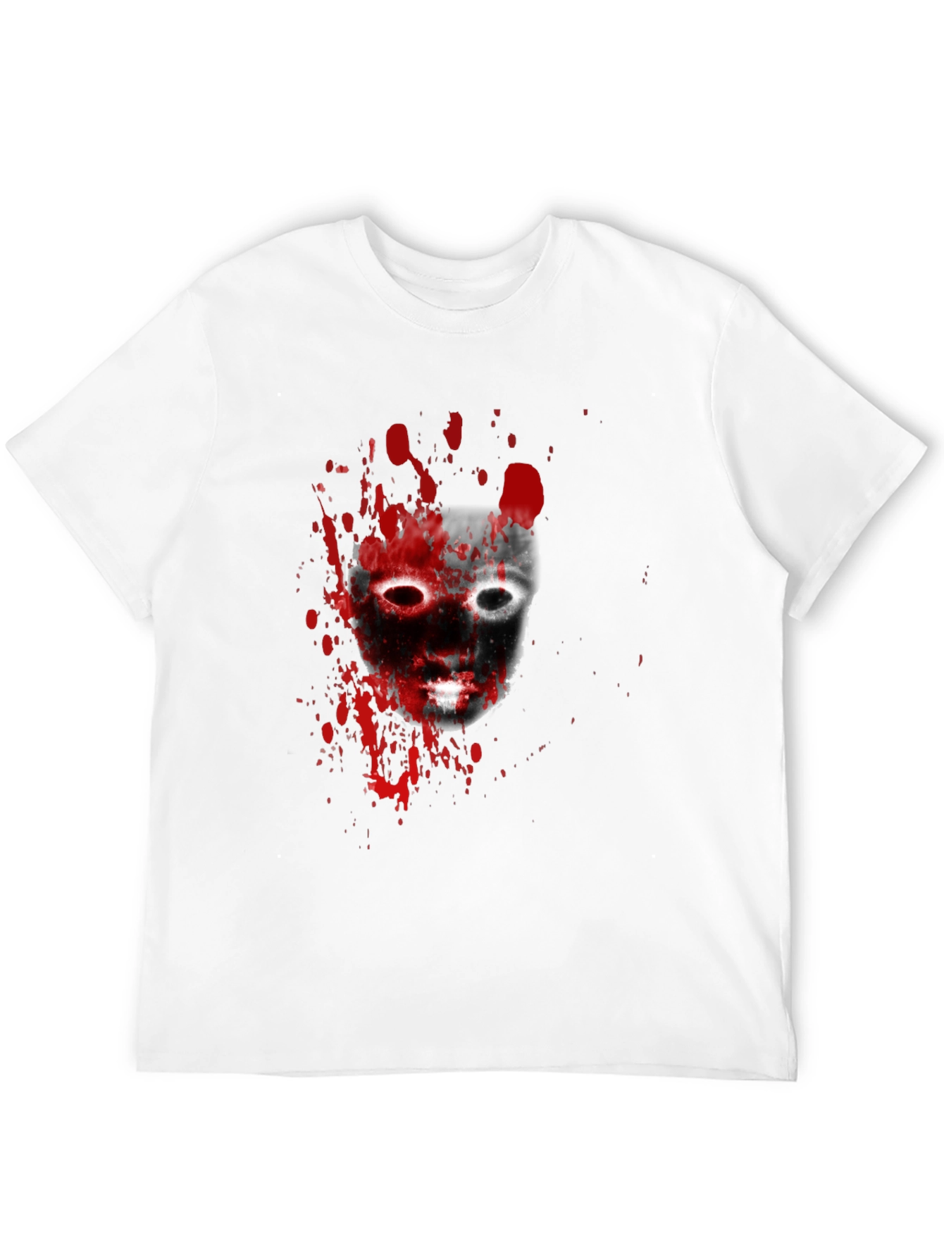 Black Bloody Mask Graphic Tee - Horrorcore Style view 12