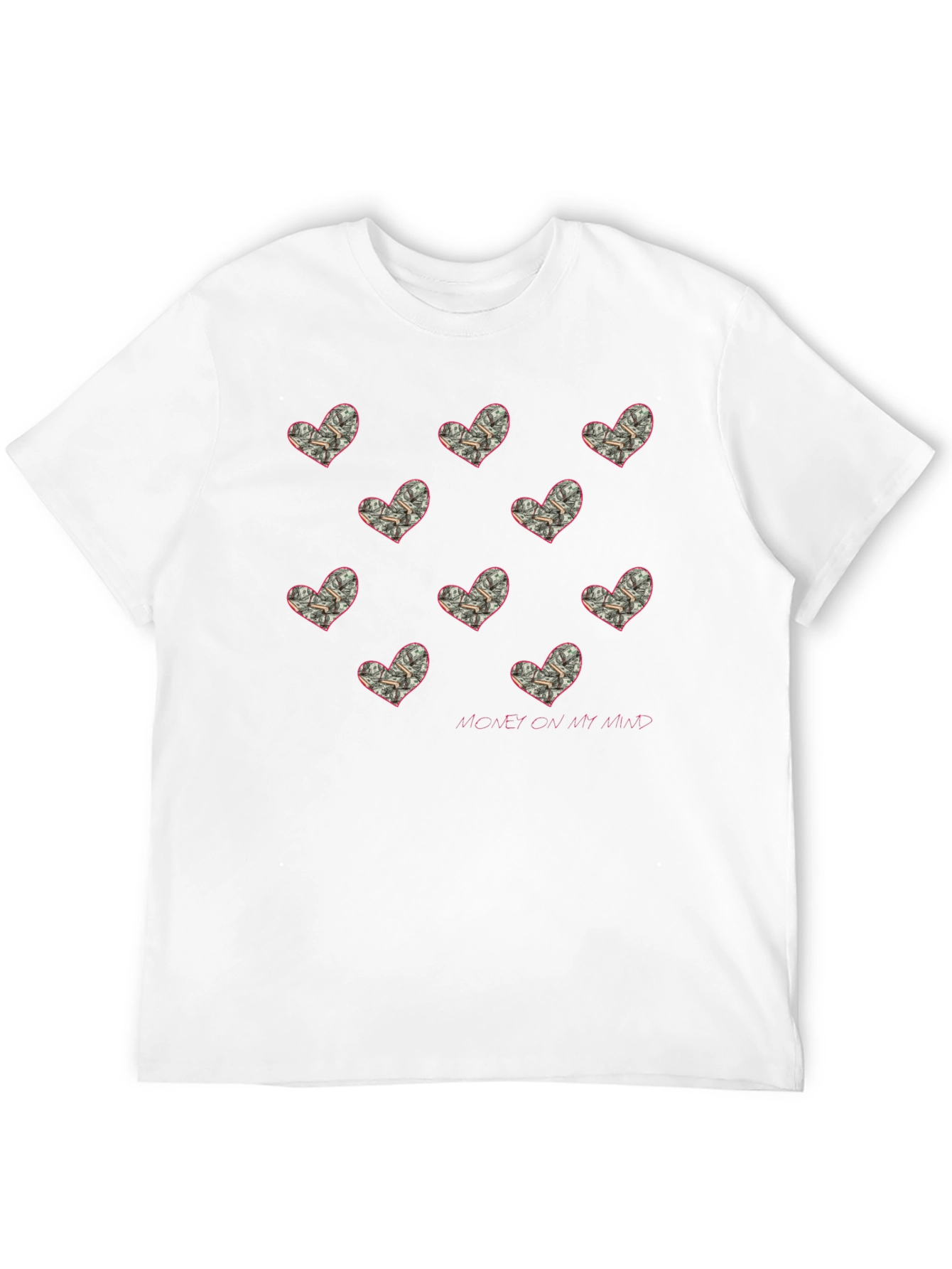 Money On My Mind Heart Print T-Shirt - 12