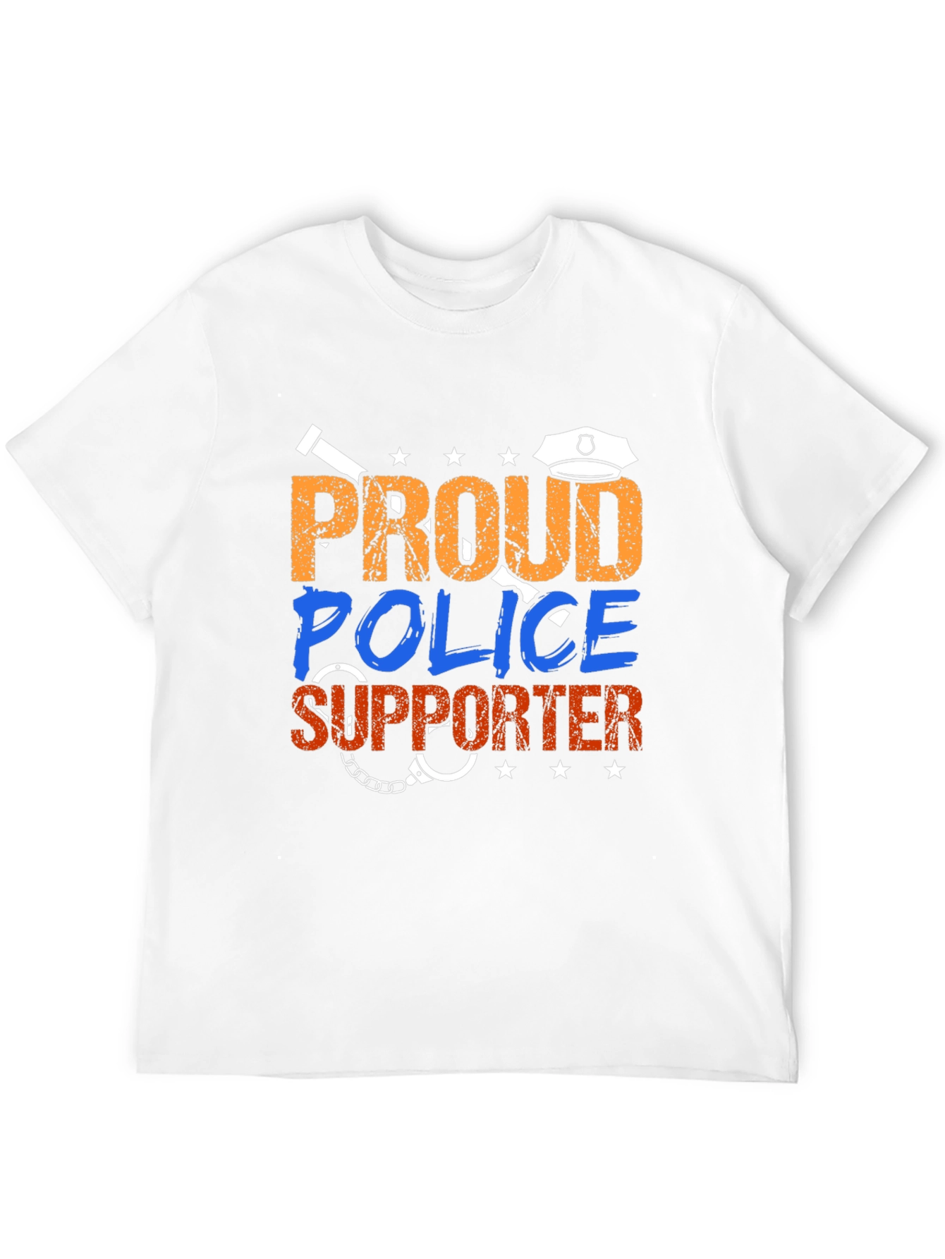 Black Proud Police Supporter Graphic Tee view 12