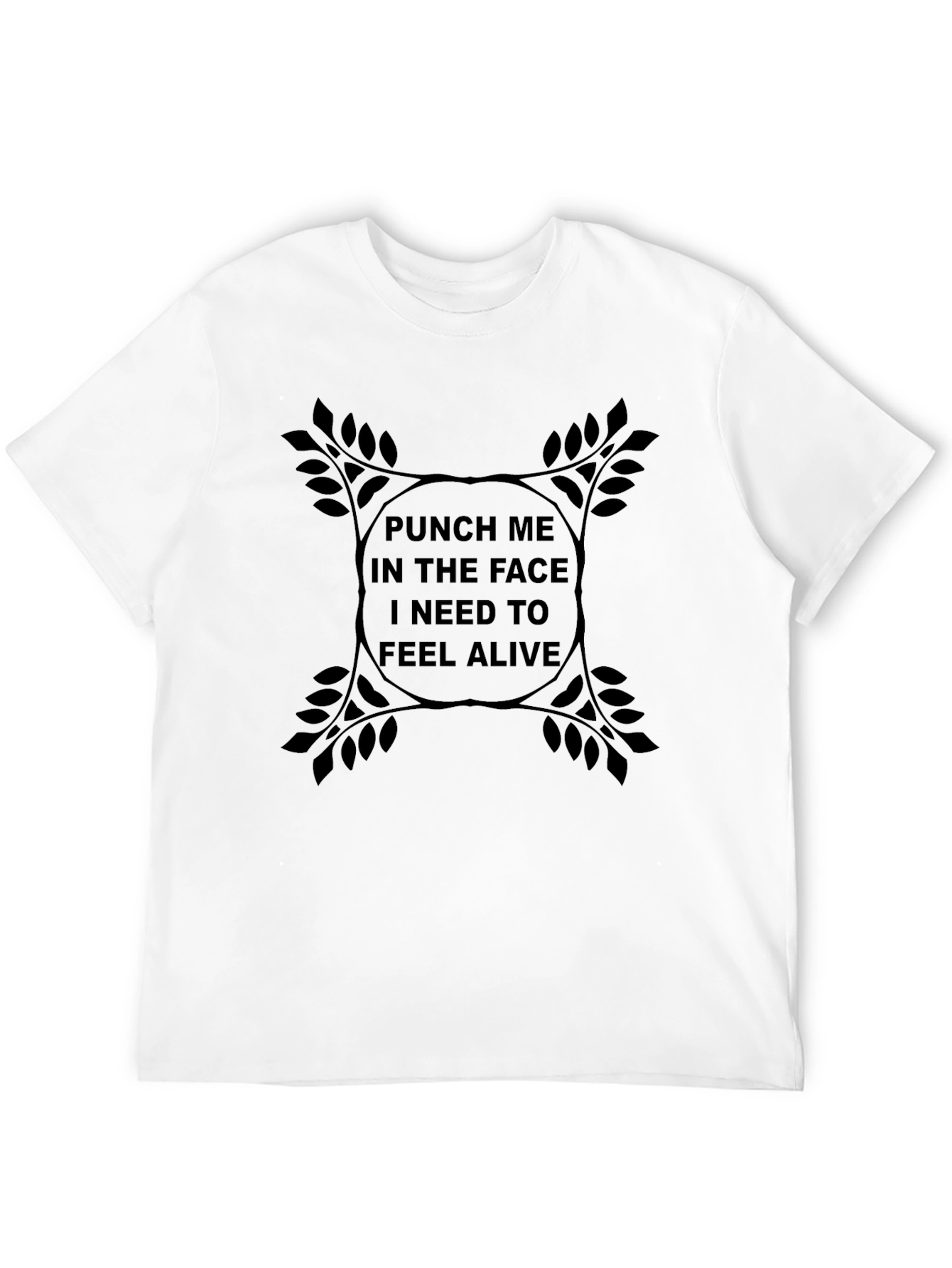 Black Punch Me Tee - Edgy Black Graphic T-Shirt view 12