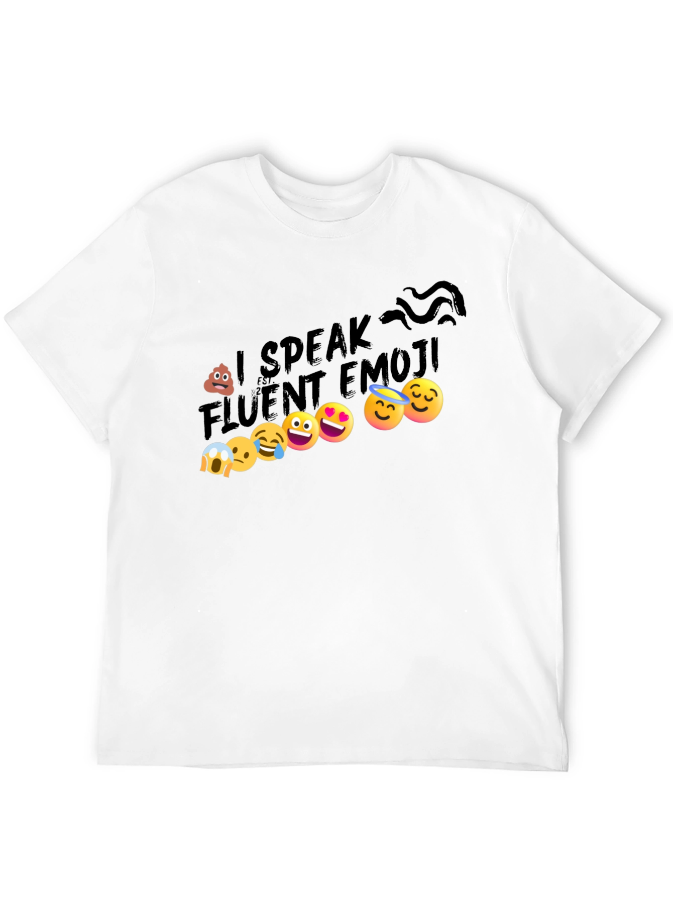Black I Speak Fluent Emoji Graphic T-Shirt view 12