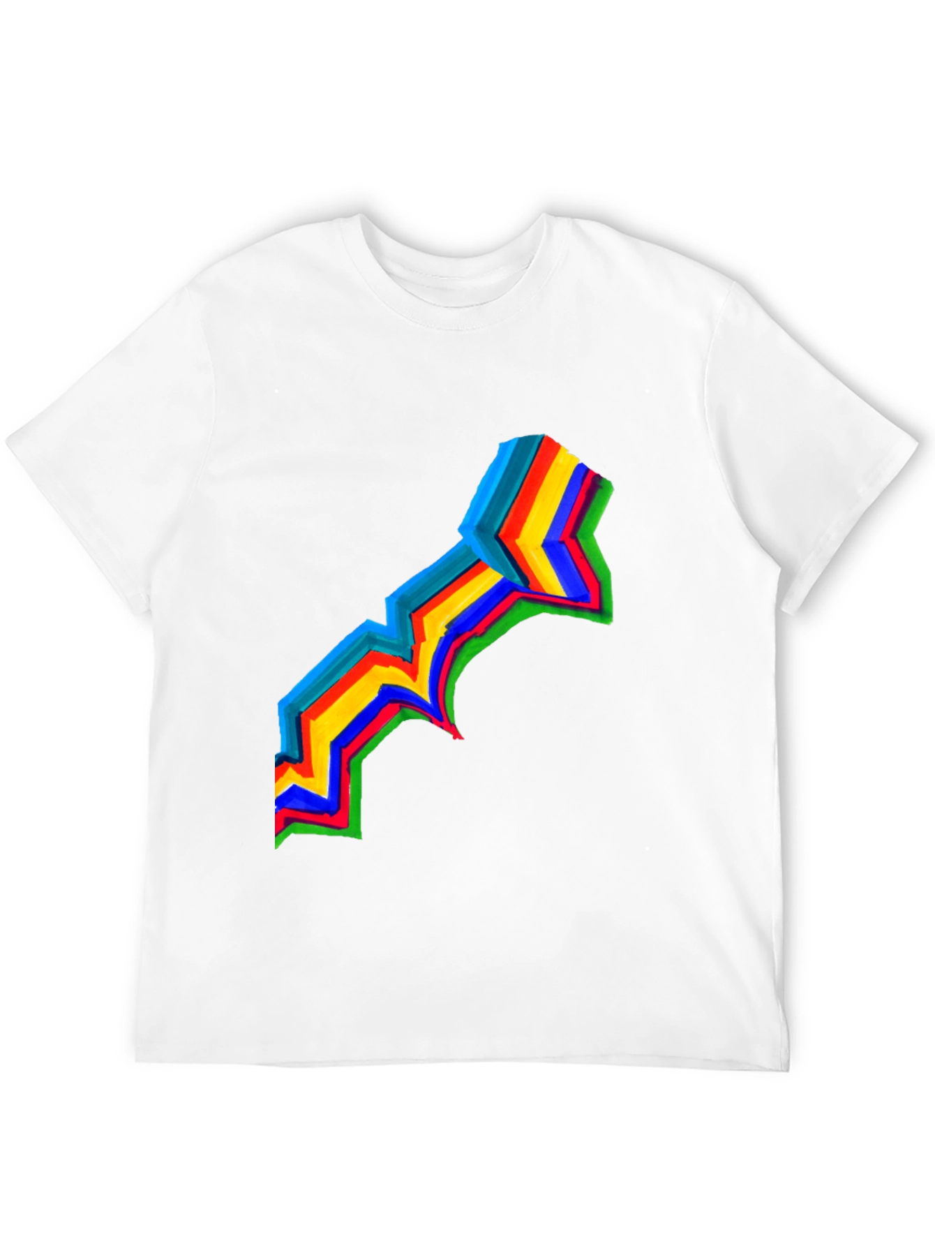 Black Rainbow Stripe Graphic Black T-Shirt view 12