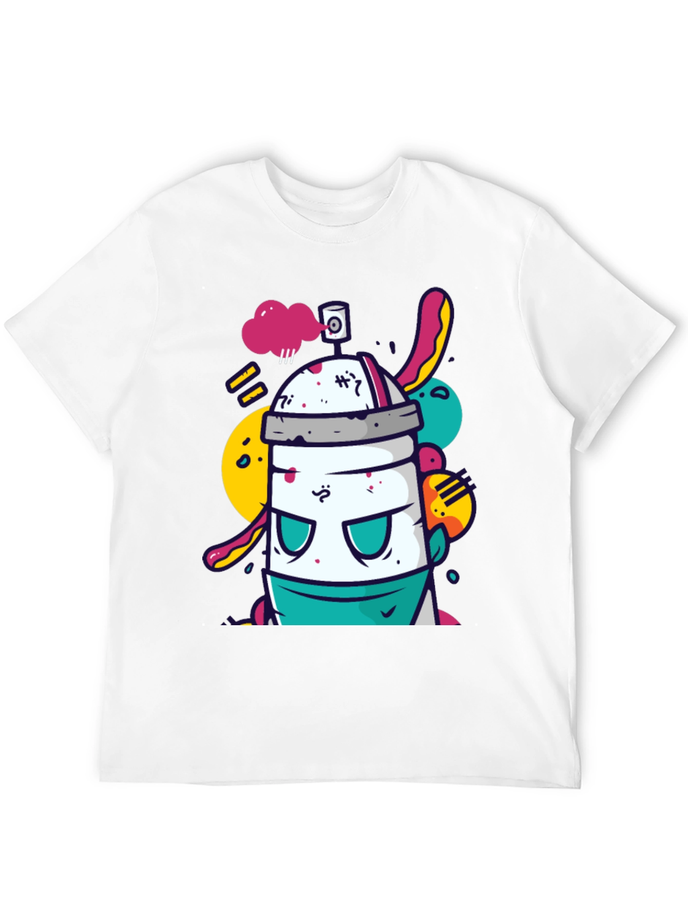 Black Funky Spray Can Graphic T-Shirt view 12