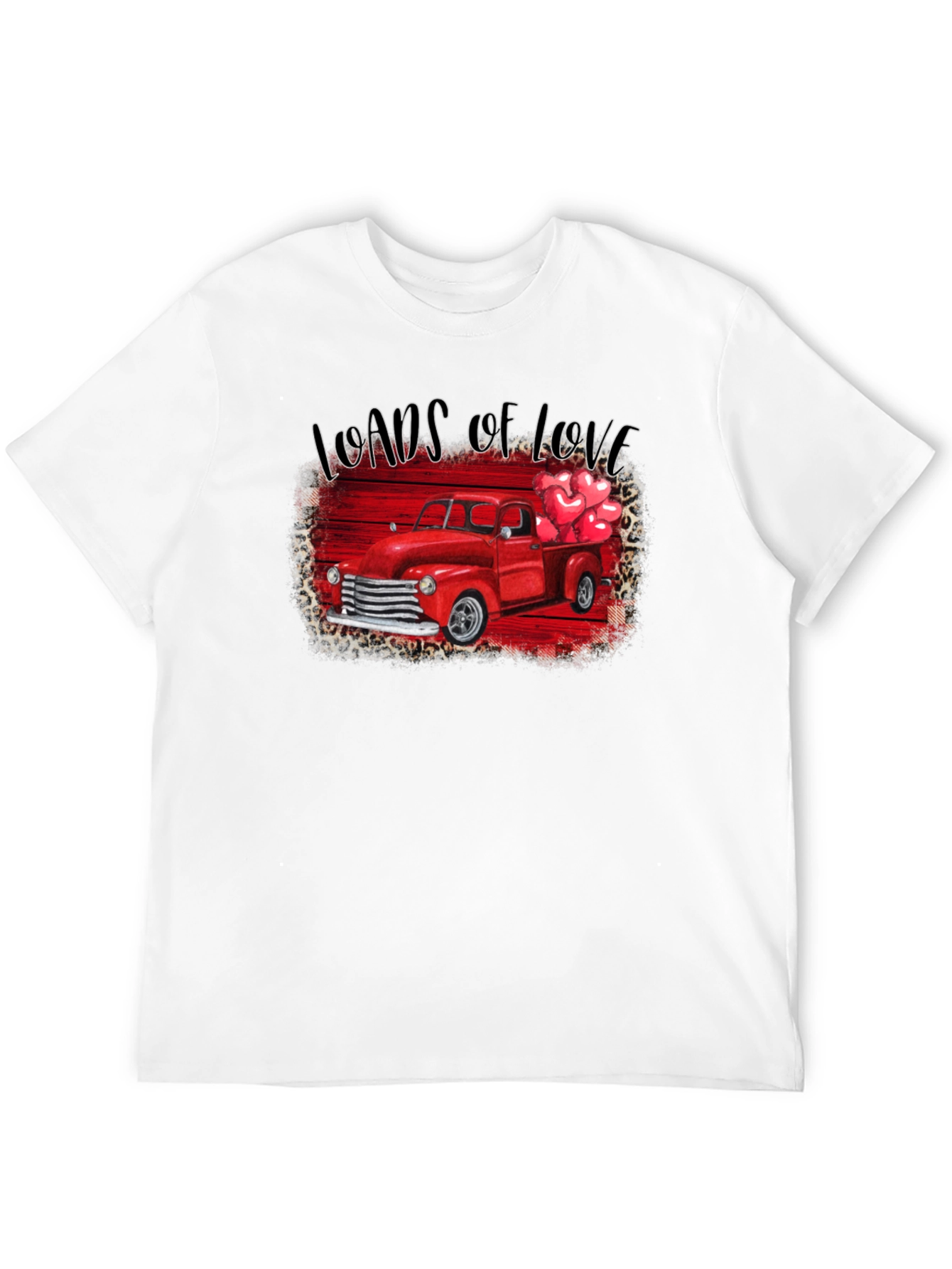 Black Loads of Love Valentine's Truck T-Shirt view 12