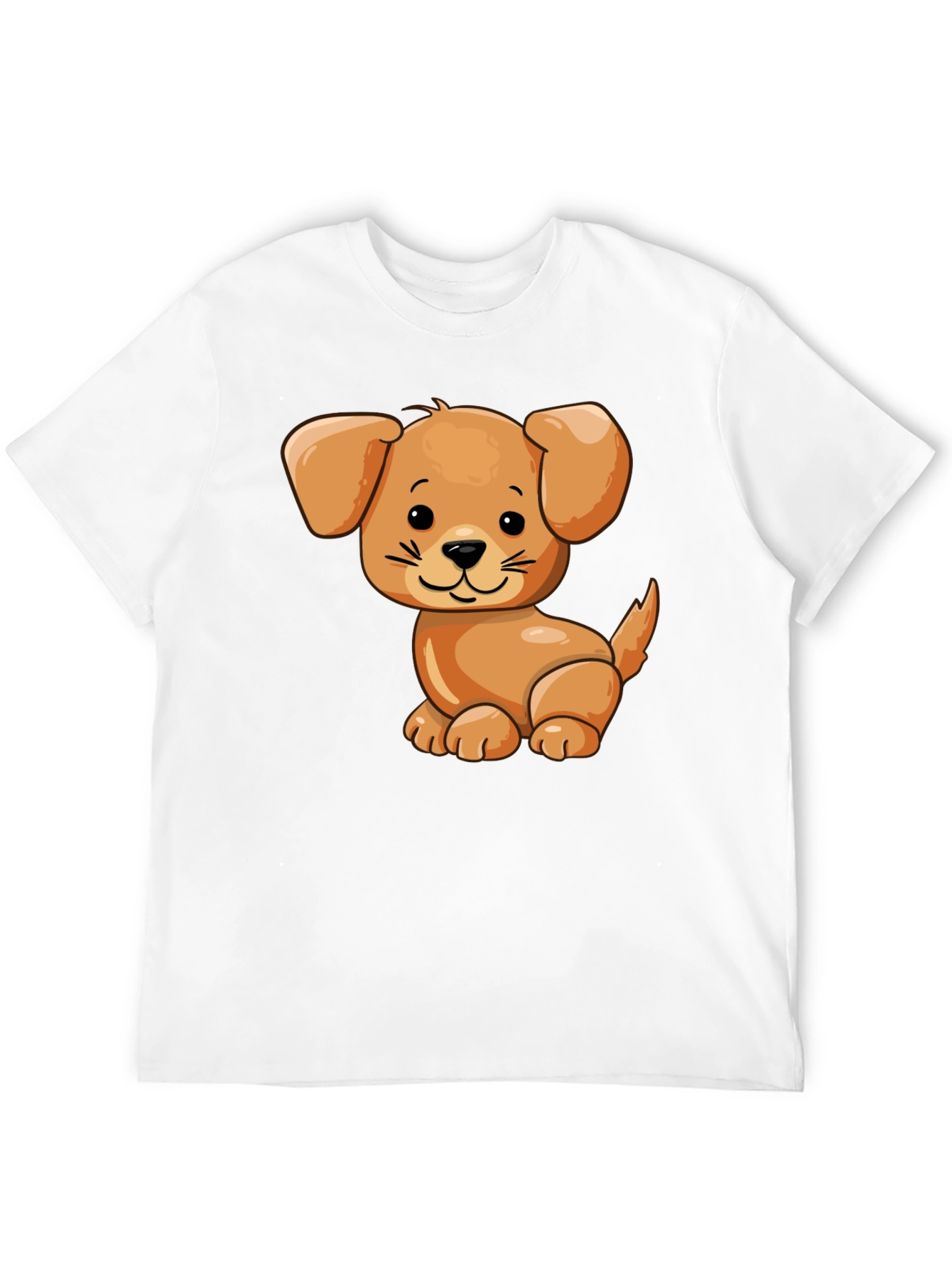 Black Cute Cartoon Dog Black T-Shirt view 12