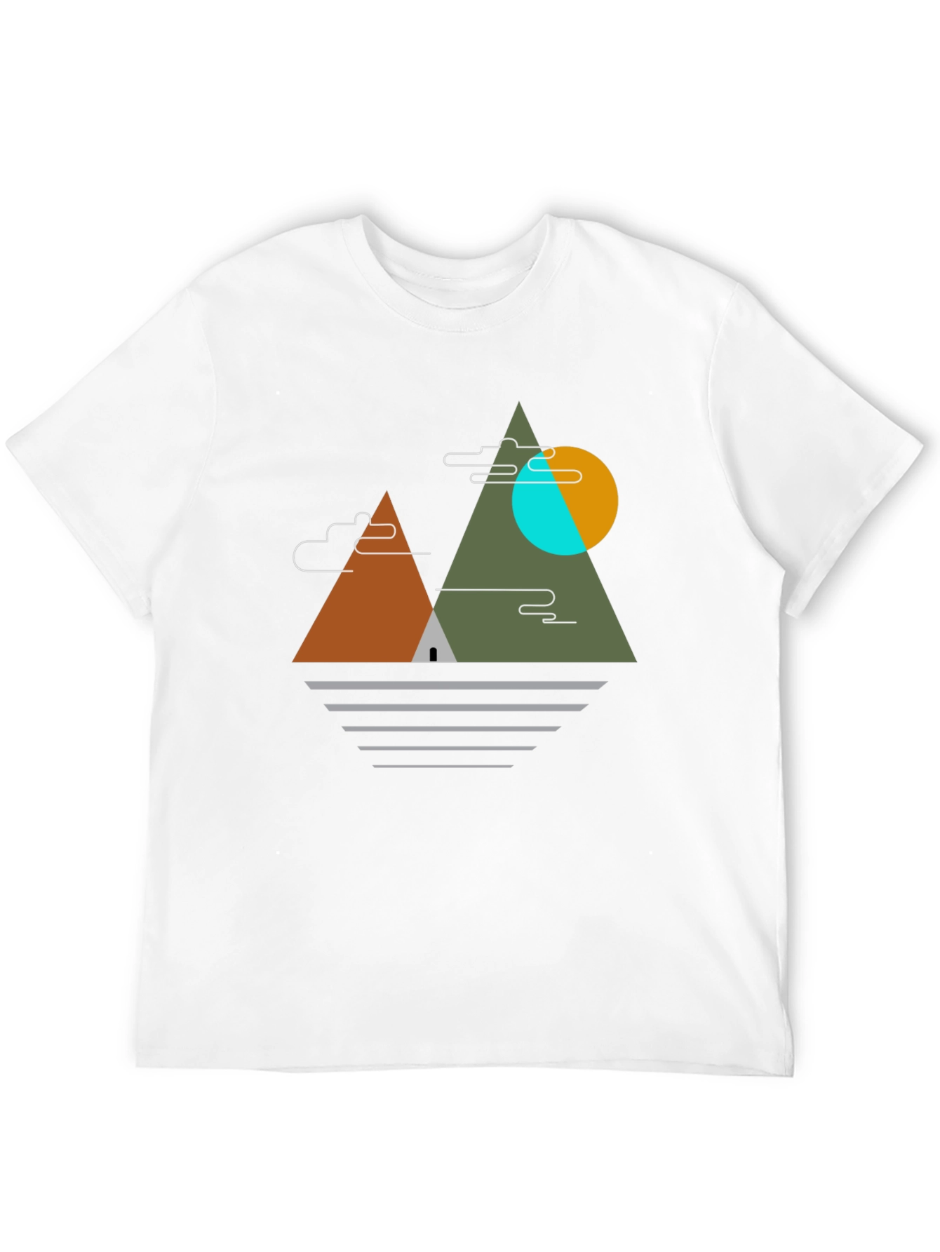 Black Geometric Mountain Graphic Tee - Black view 12