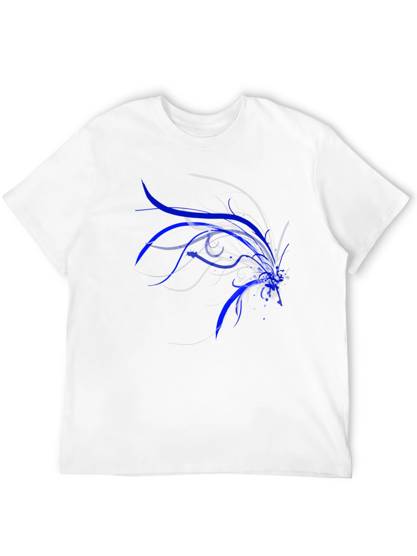 Abstract Blue Graphic Tee - Men's Black T-Shirt - 12