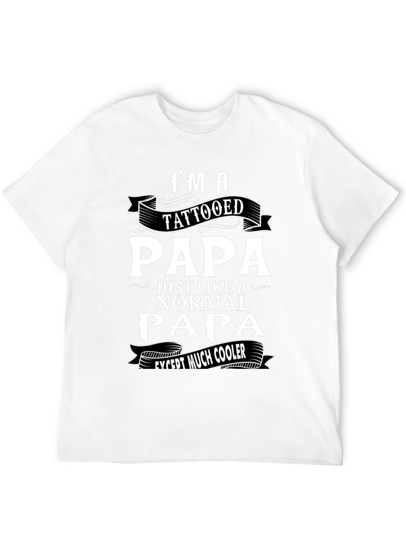 Black Tattooed Papa Graphic T-Shirt - Cool Dad Tee view 12