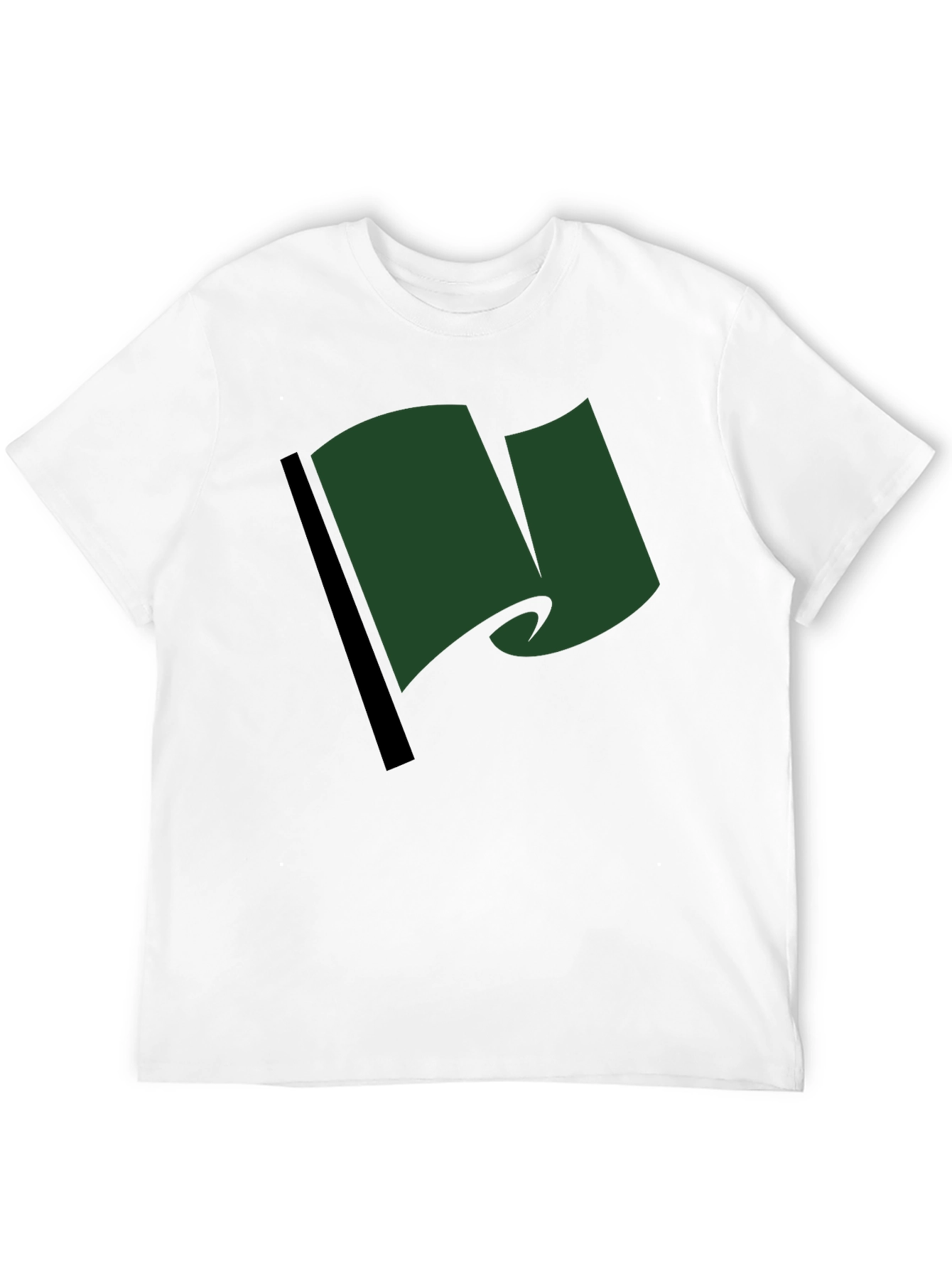 Black Green Flag Graphic Tee - Casual Black T-Shirt view 12
