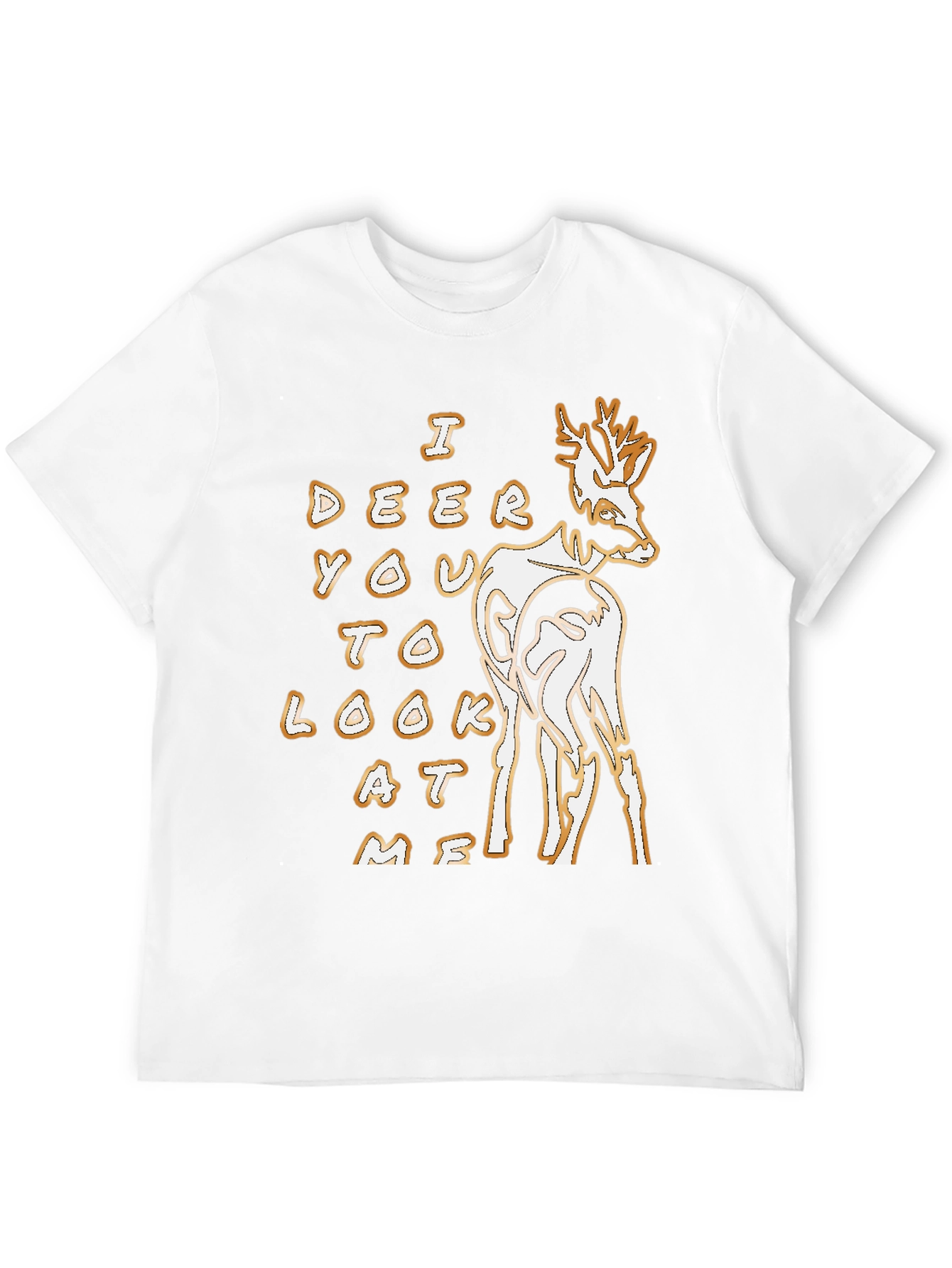 Black Deer Graphic Tee - 'I Deer You To Look At Me' Black T-Shirt view 12