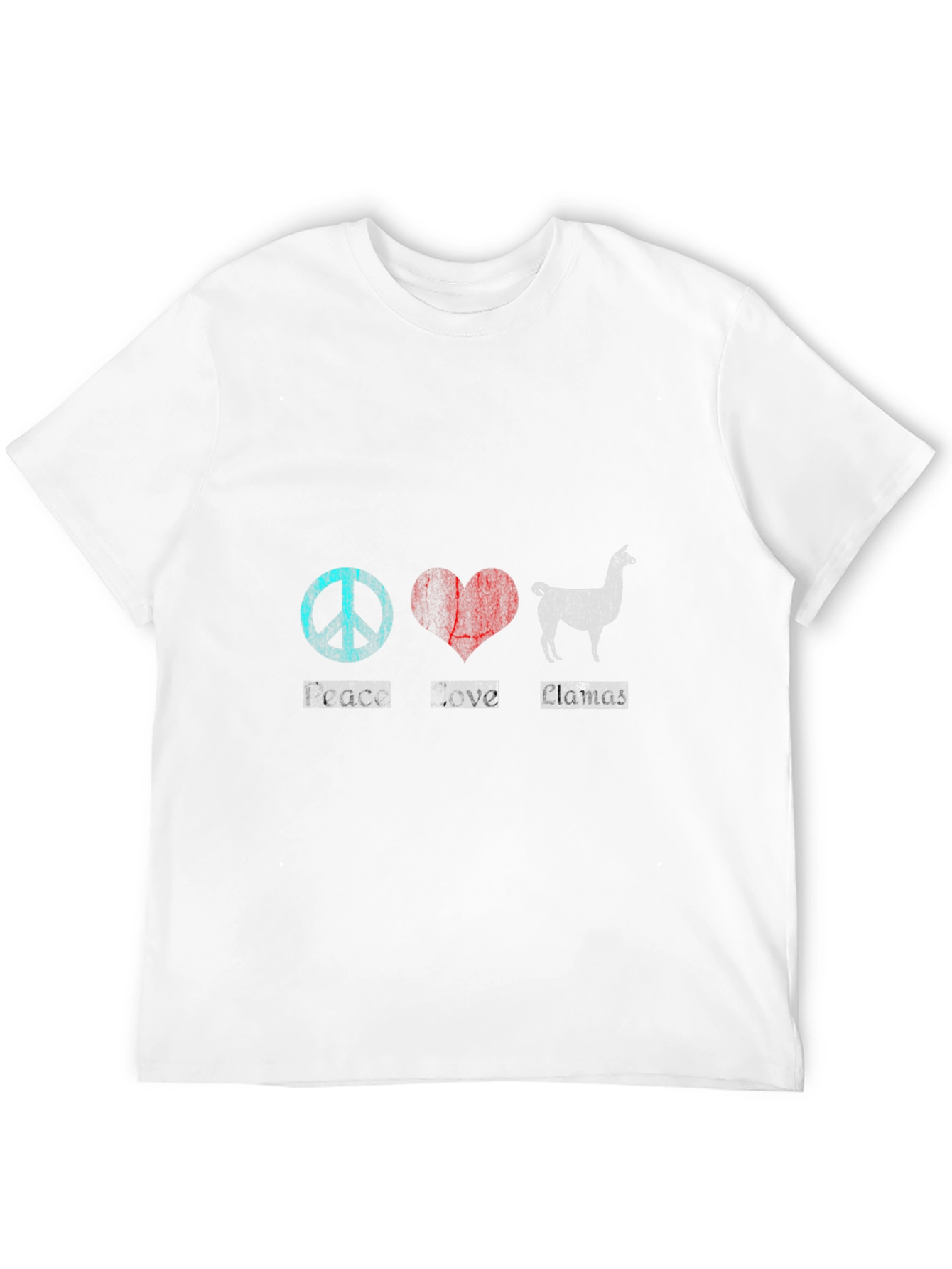 Black Peace Love Llamas T-Shirt Black Cotton view 12