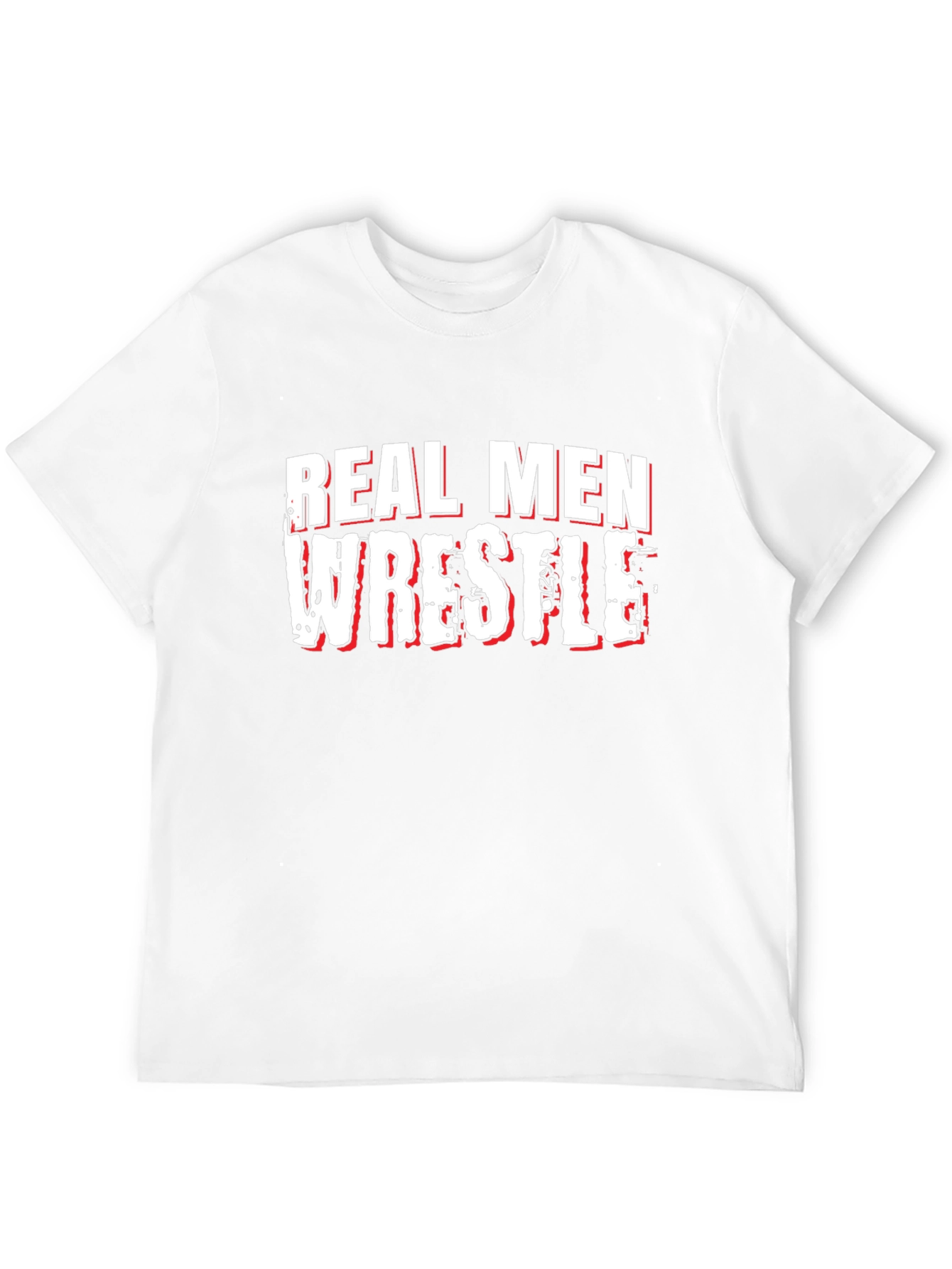 Black Real Men Wrestle T-Shirt - Black view 12
