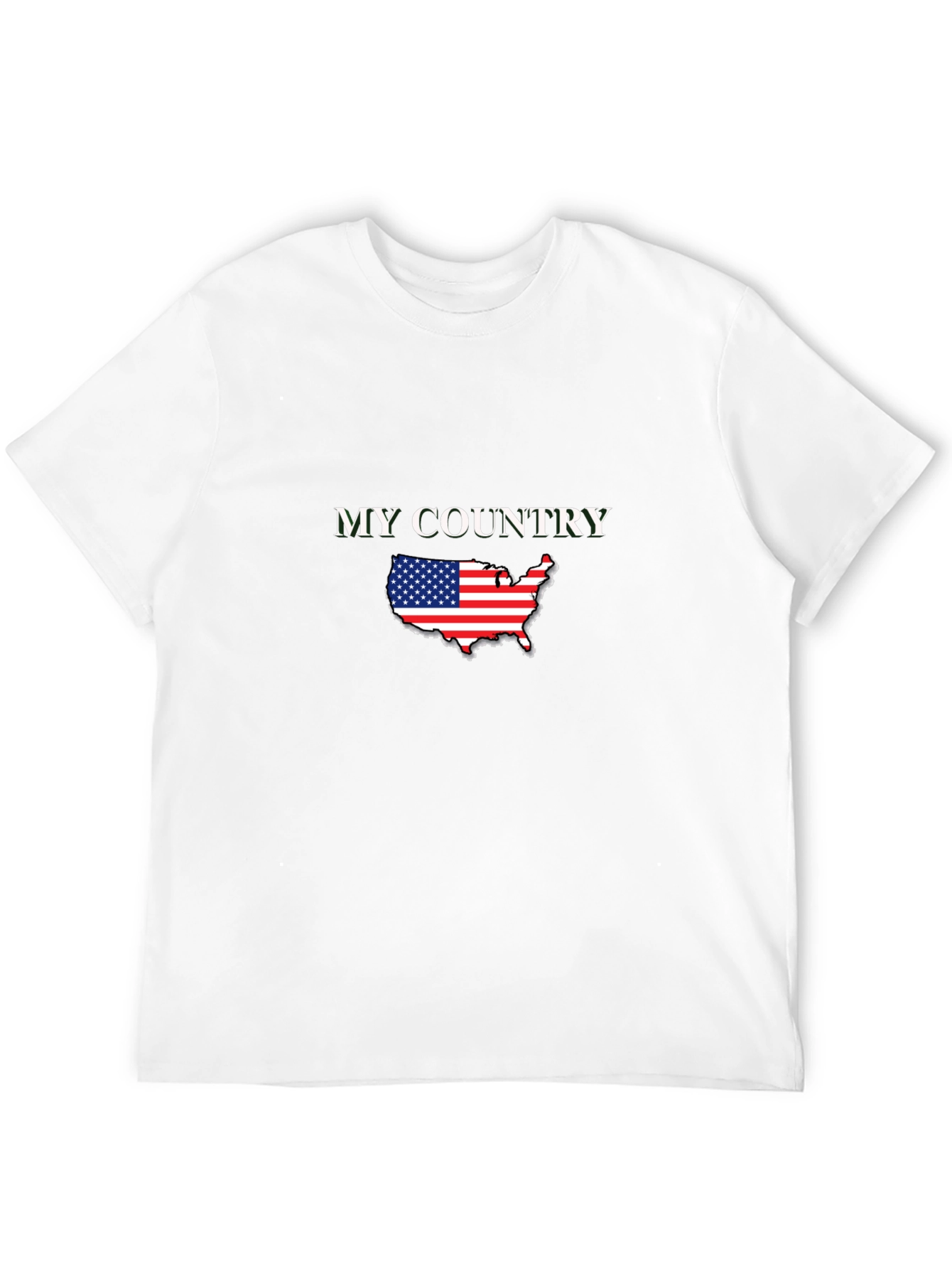 Black My Country USA Flag Map Patriotic T-Shirt view 12