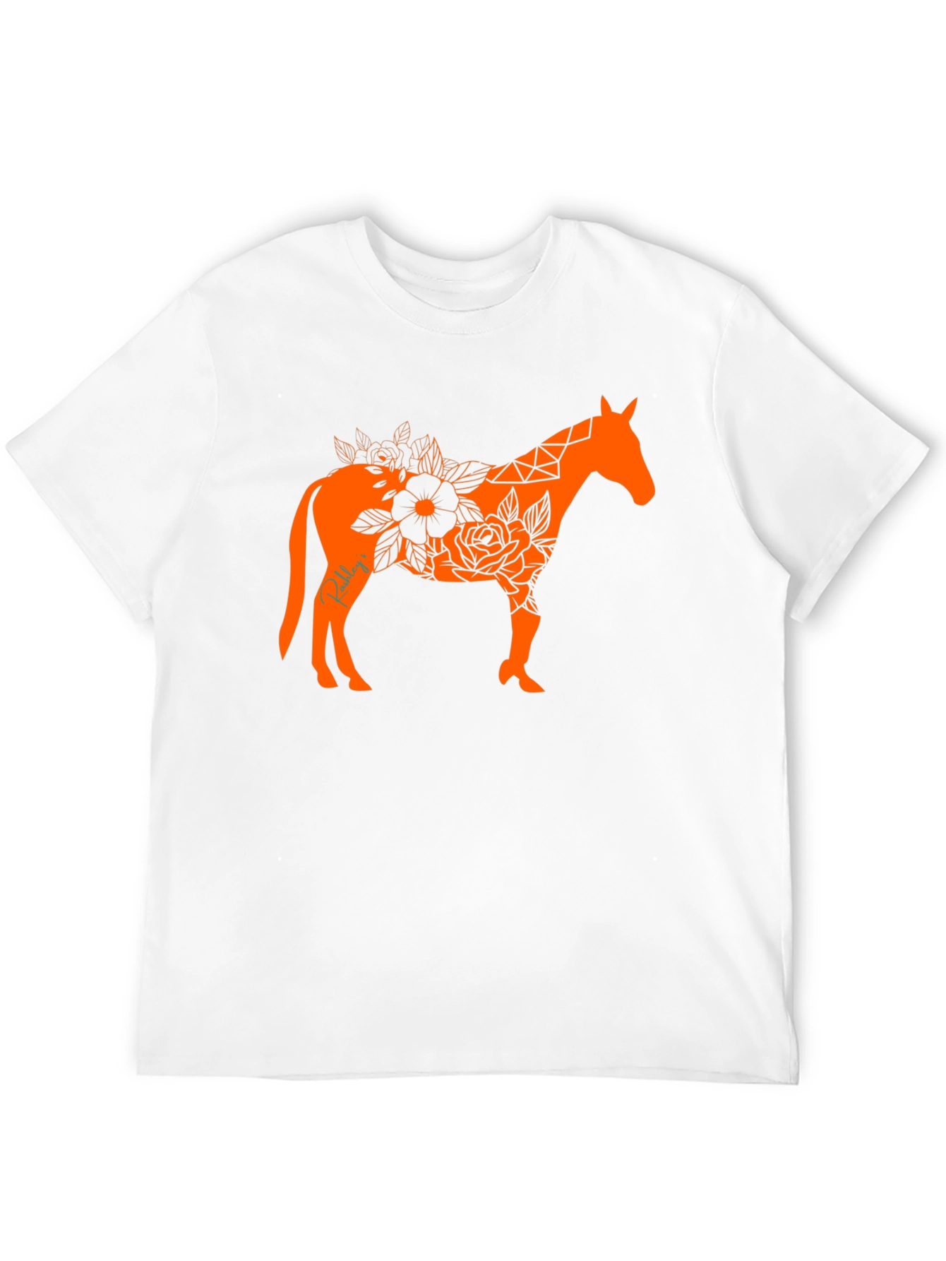 Black Floral Horse Graphic Tee view 12