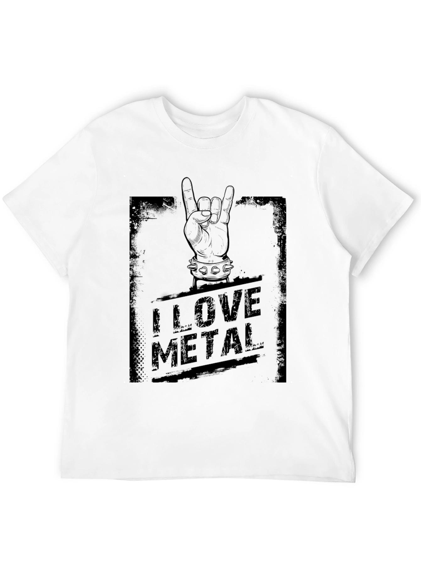 Black I Love Metal Black T-Shirt view 12
